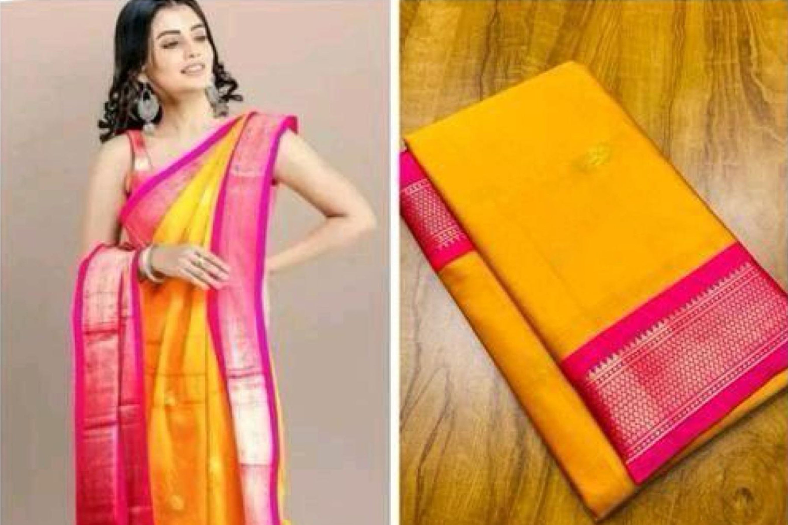 Vibrant Paithani Cotton Silk Saree with Chic Tassels and Latkans Saree JCS Fashions Yellow 5.5 Meters