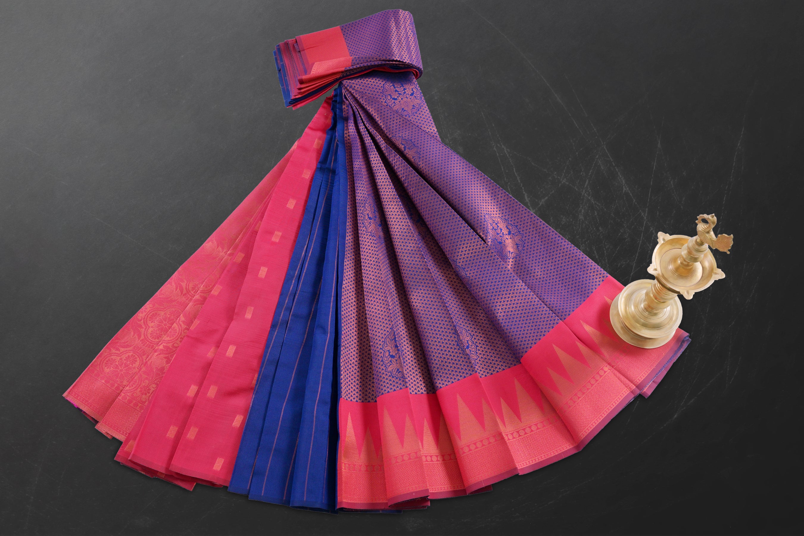 Exquisite Zari Work Saree with Unique Dual-Border Design - JCS Fashion