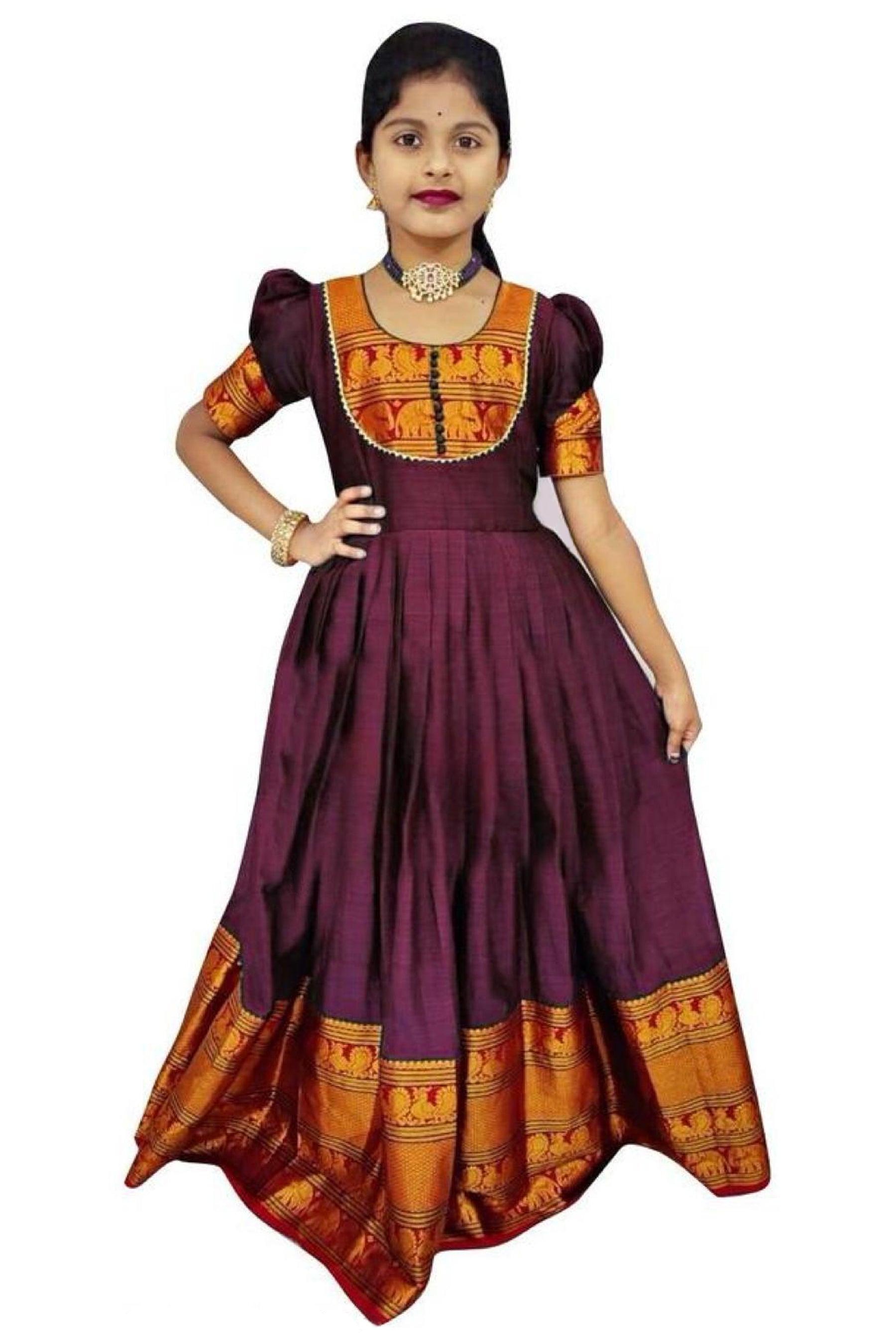 Silk Cotton Evening Gown for Girls: Elegance Meets Comfort at JCSFashions