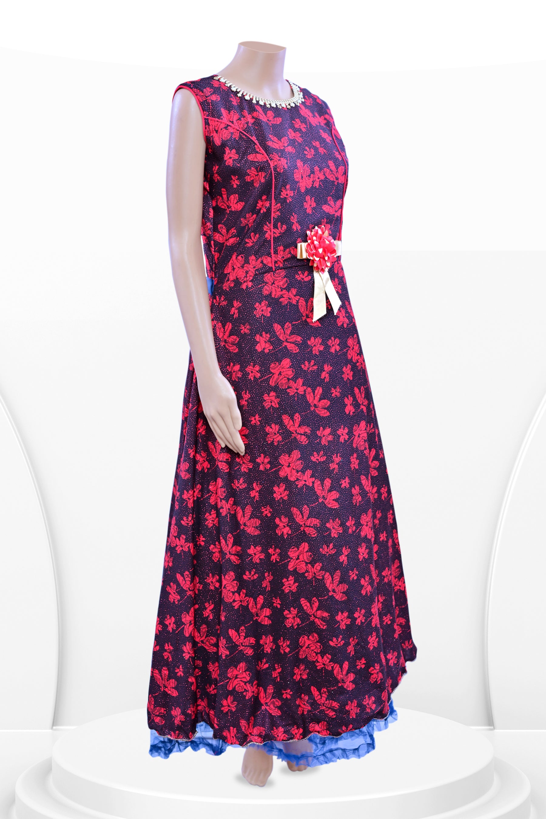 Elegant Kurta Glitter Gown with Stylish Side belt and Glittery Detailing KURTI JCS Fashions