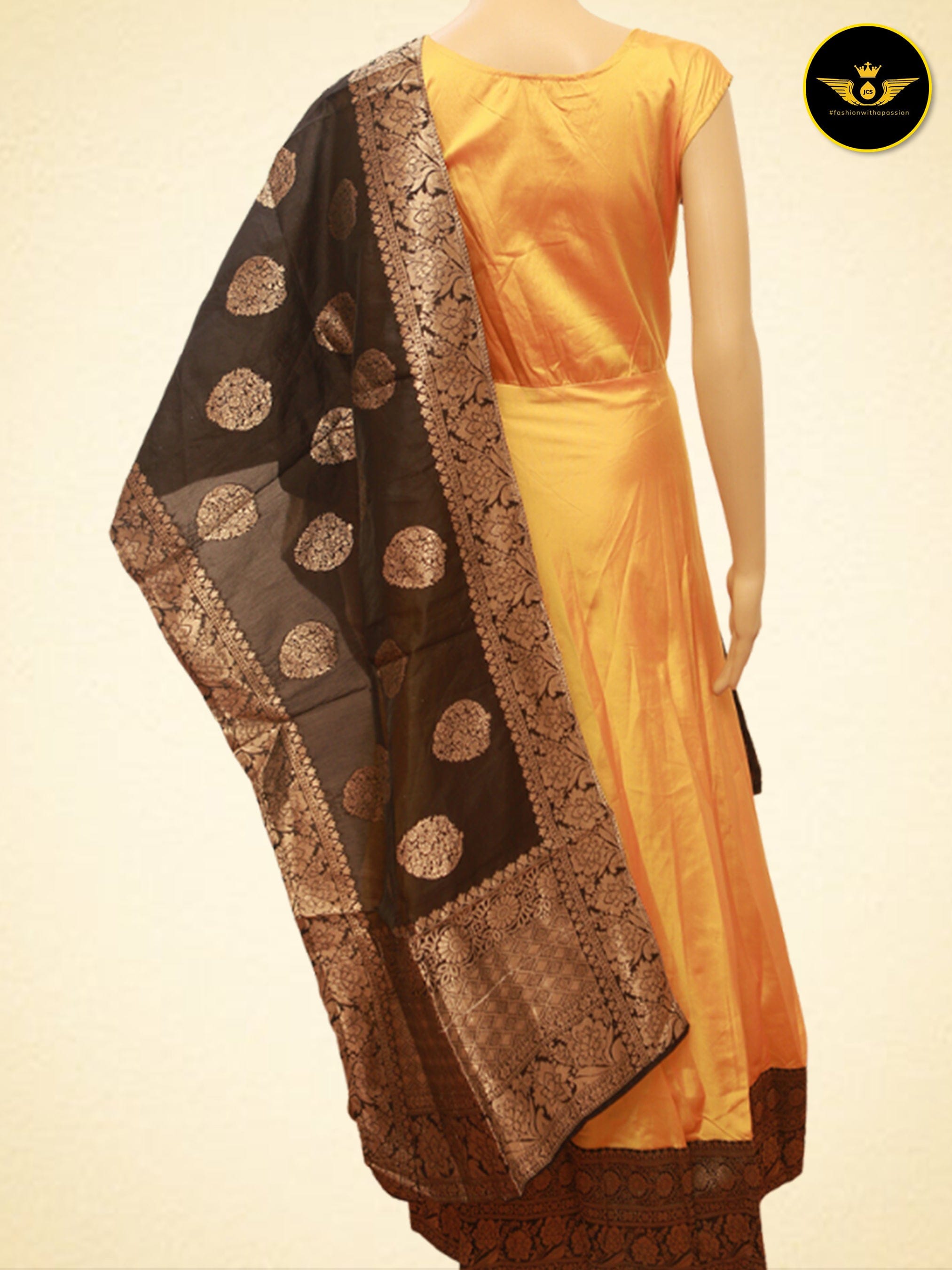 Indian Long Frock with Banarasi Dupatta. KURTI JCS Fashions