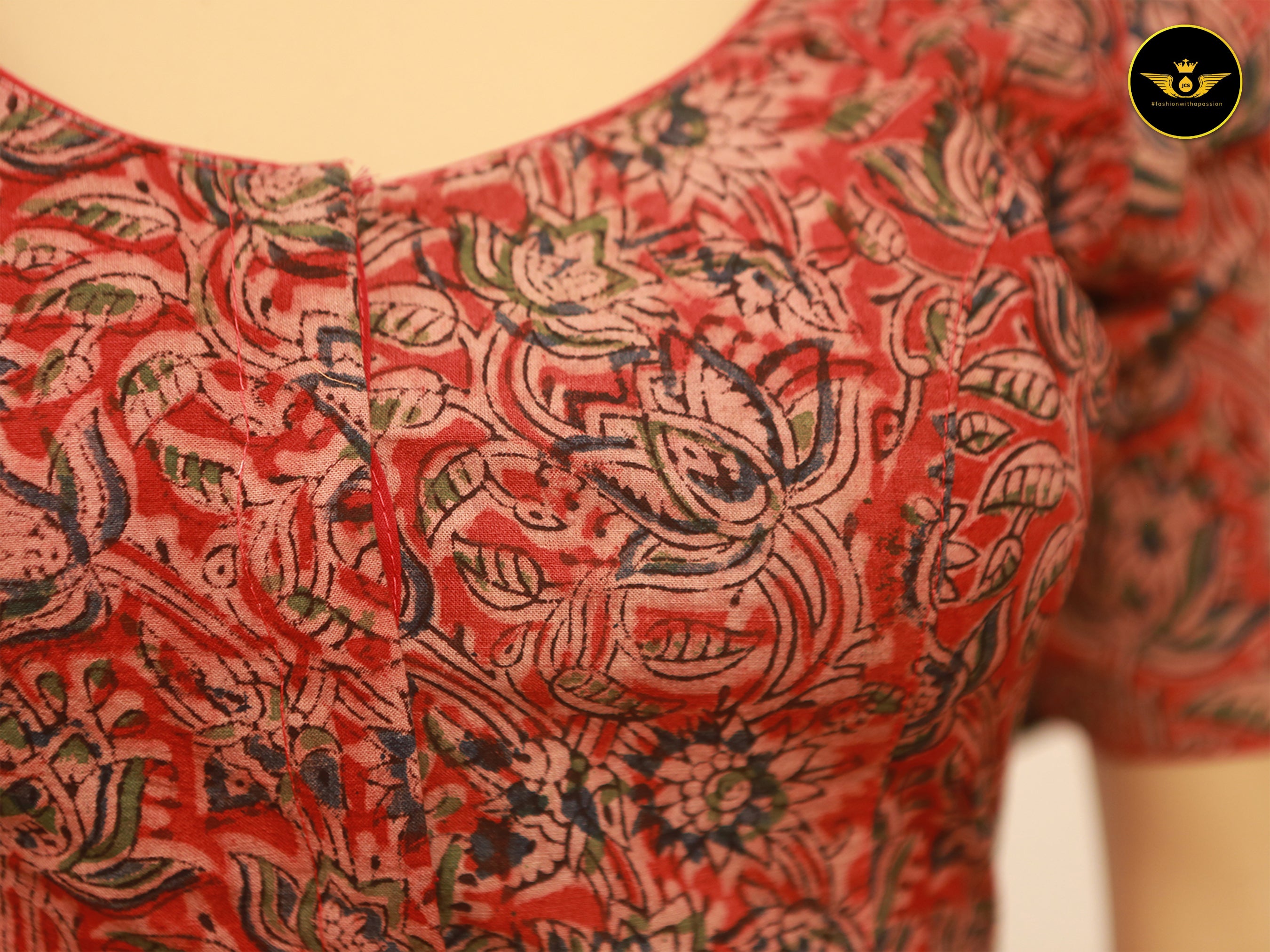 Stylish And Comfortable Kalamkari Cotton Padded Blouse Blouse JCS Fashions