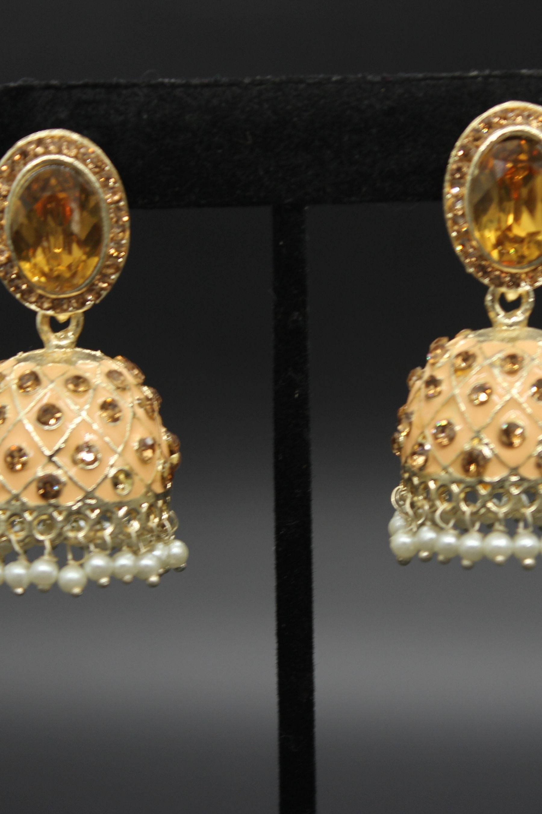 Kundan Jhumka Earrings With stones. Multiple Colors Available Jewelry JCS Fashions