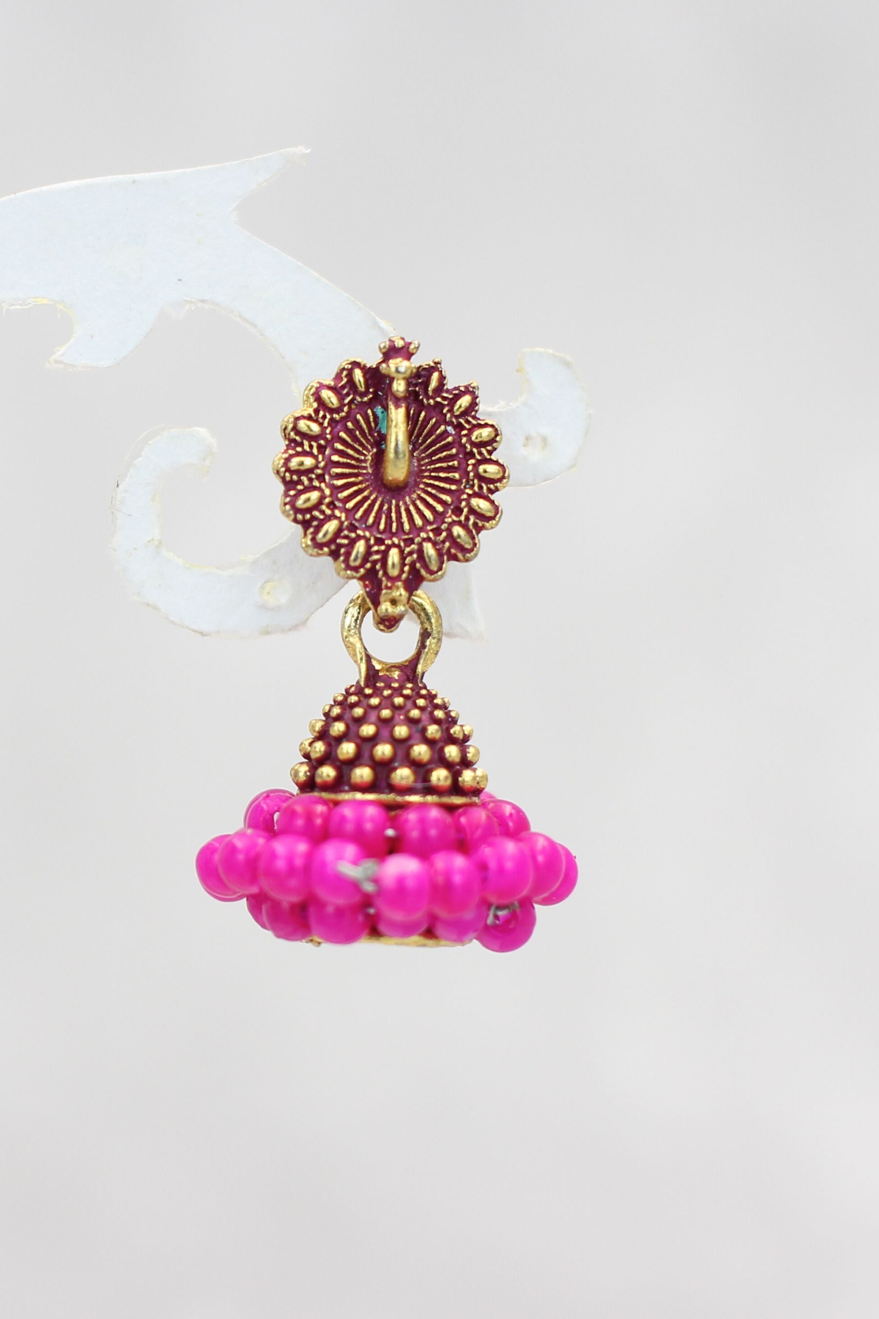 Regal Gold-Plated Oxidized Jhumka Earrings with Pearls - Ethnic Glamour Jewelry JCS Fashions