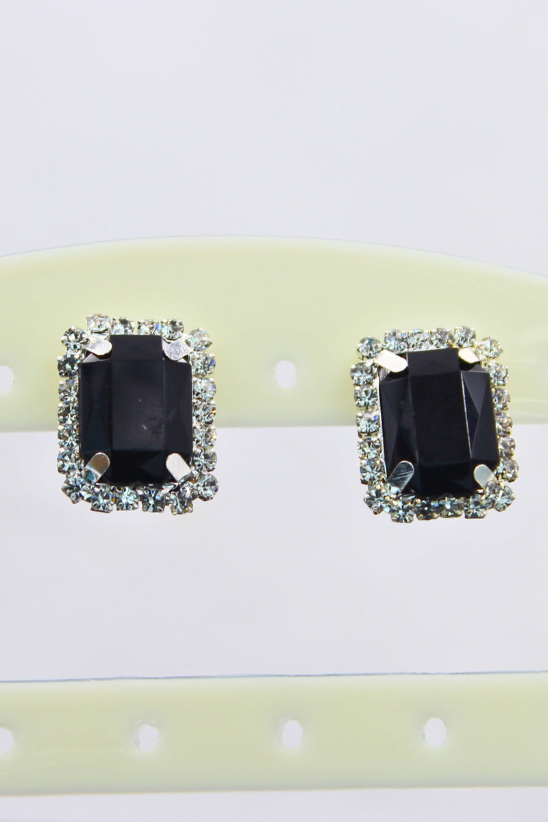 Silver-Plated Oversized Stud Earrings with Cubic Zirconia by JCS Fashions