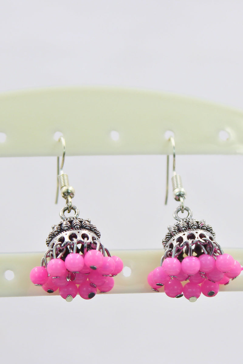 Colorful Jhumka Brass Earrings - Vibrant & Lightweight Traditional