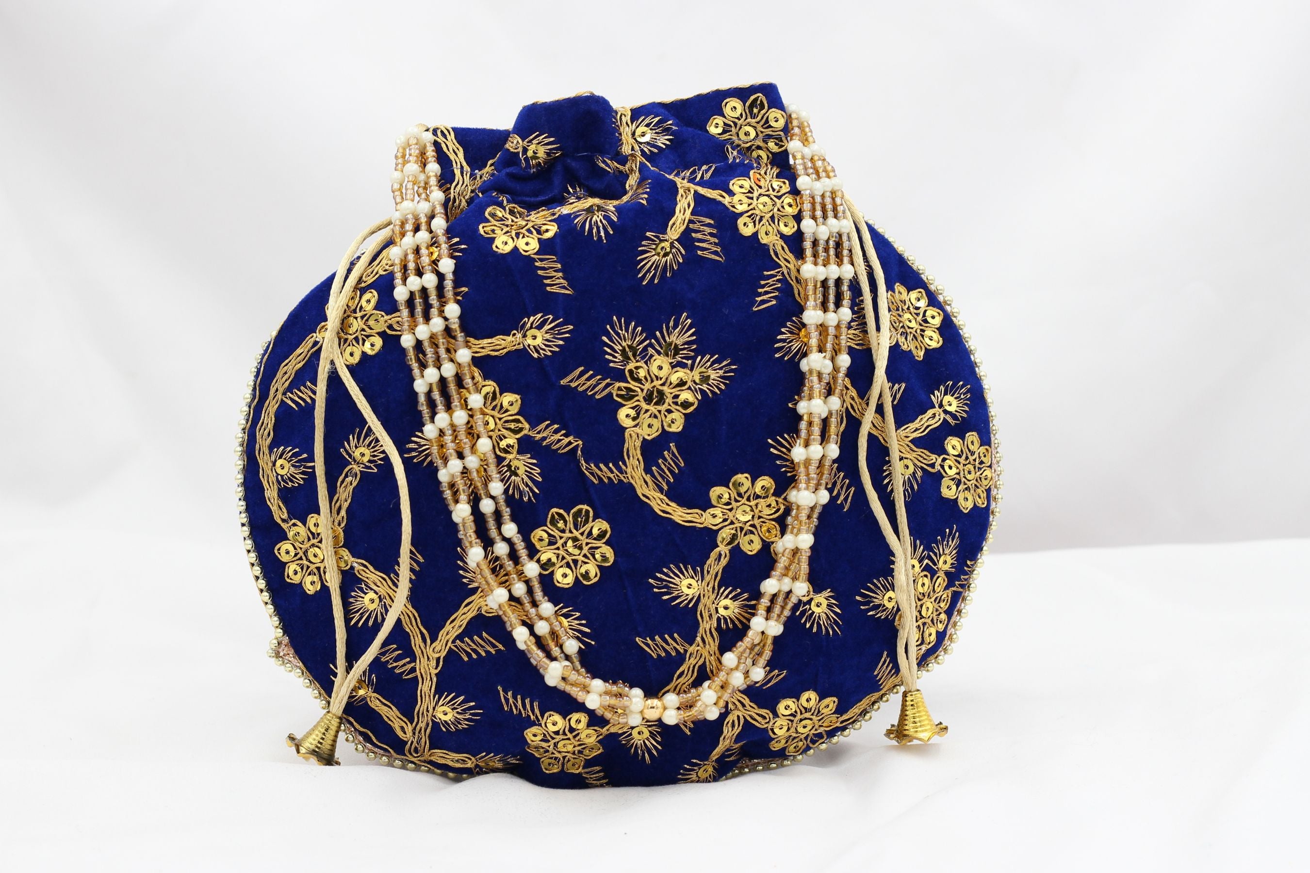 Embellished Colorful Potli for Women - Traditional & Jazzy Accessory Potli JCS Fashions Blue 22*23