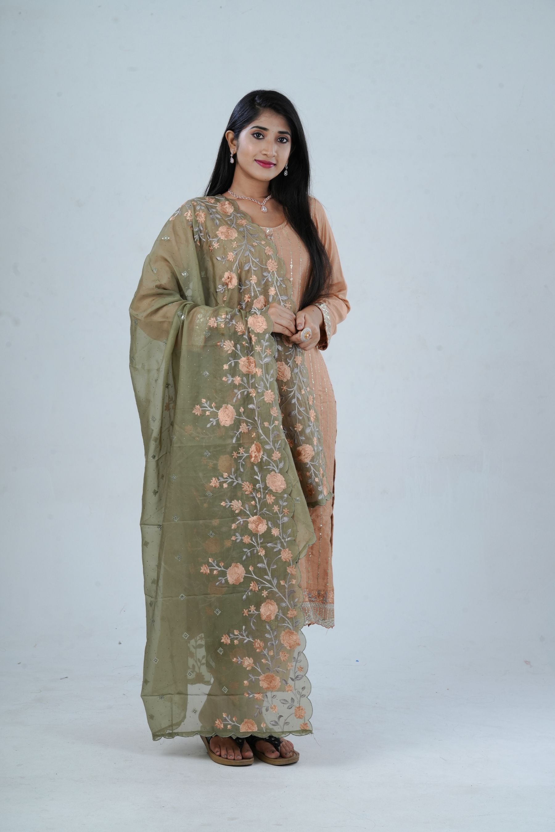 Embroidered Sequin Soft Chinnon Salwar Kamaz: Luxurious Kurti Set KURTI JCS Fashions