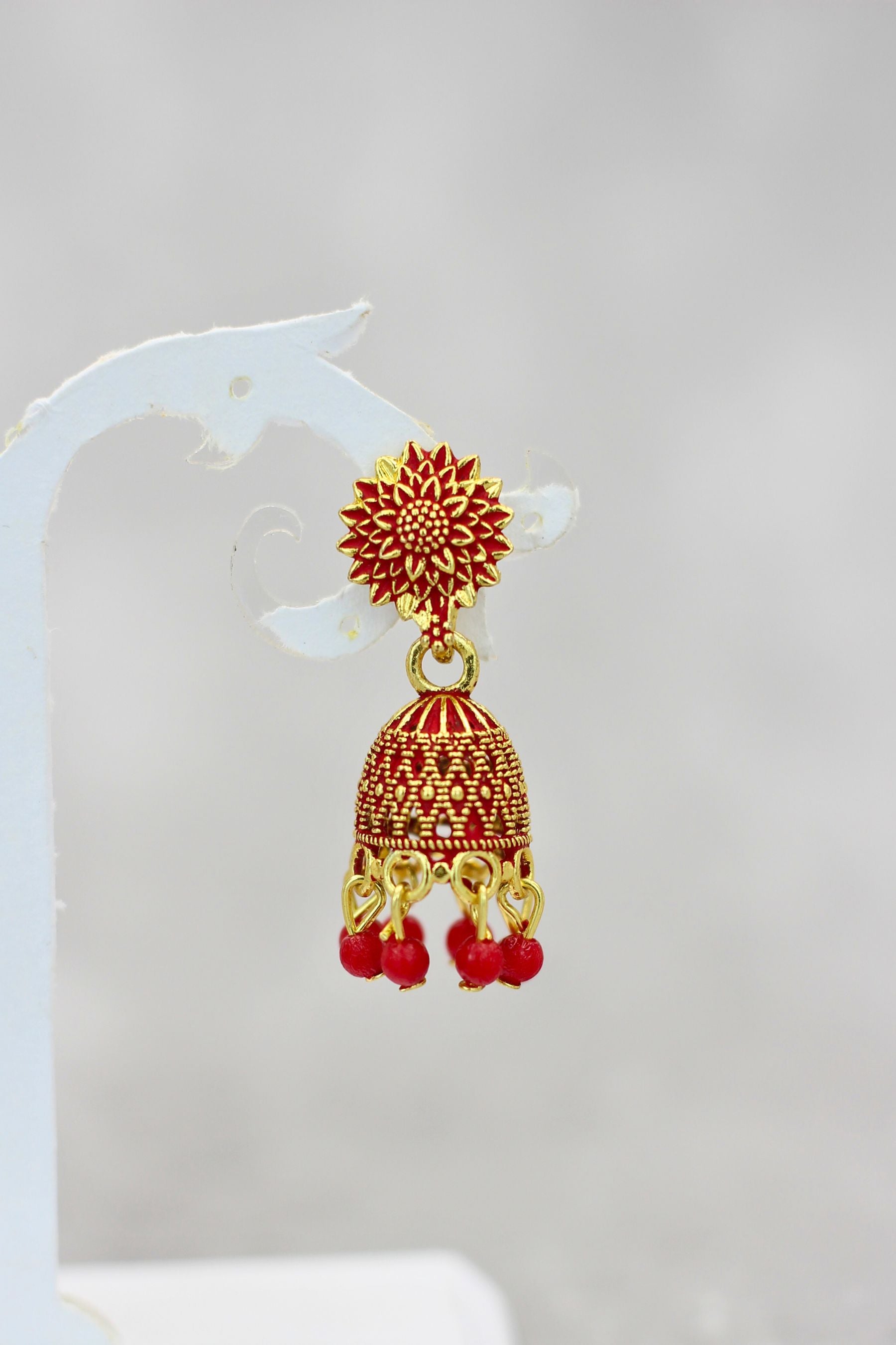 Opulent Gold Plated Jhumkas with Pearls - Durable & Elegant Earrings Jewelry JCS Fashions