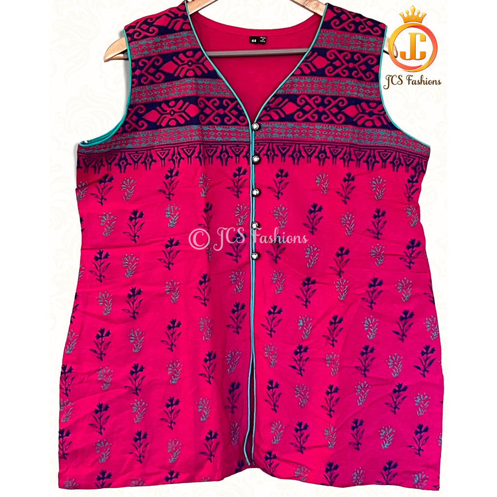 Printed Kurti - Embrace Comfort and Style at JCS Fashions! KURTI JCS Fashions Pink XX-Large (44)