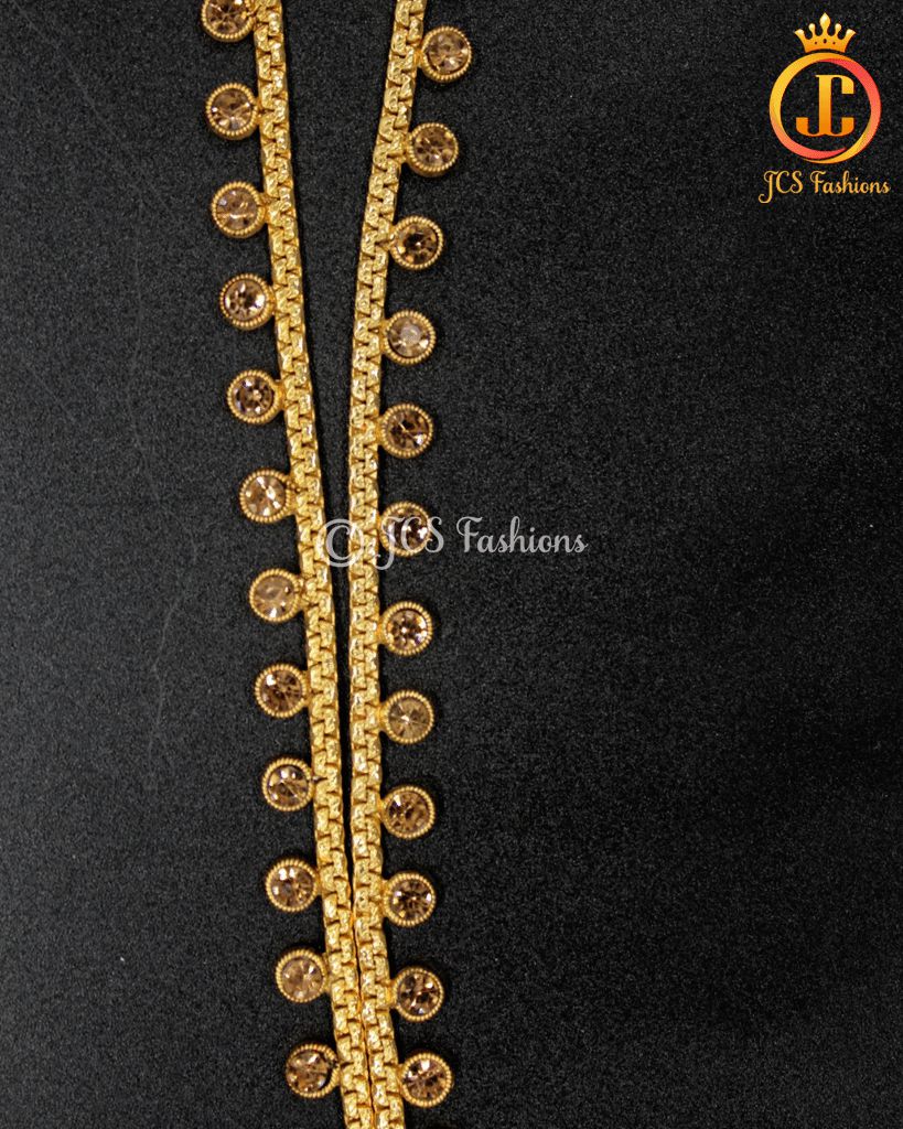 Gold Plated Anklet with Stones - 8 inch Jewelry JCS Fashions