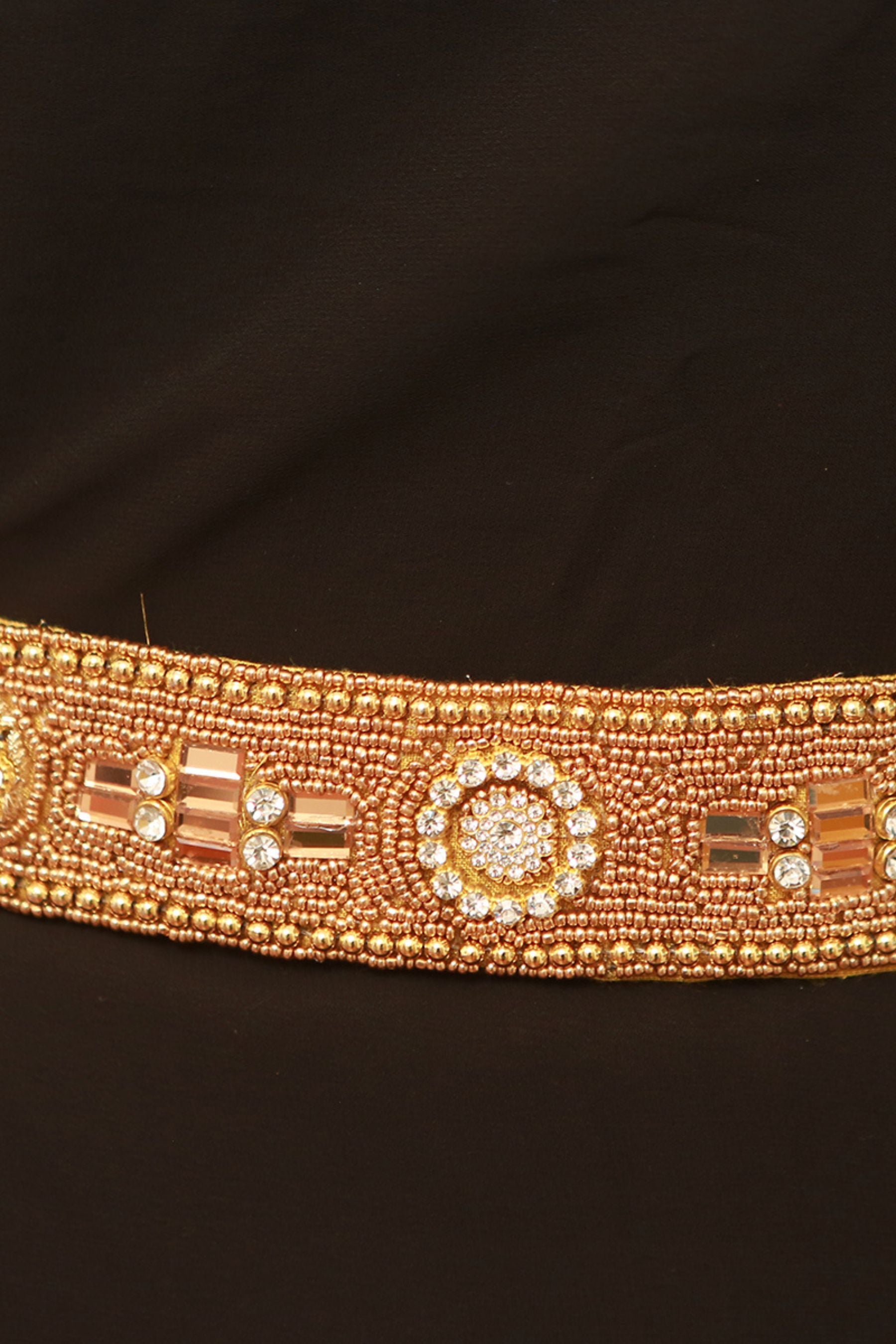 Aari and Maggam Work Hip Belt with White Stones | JCS Fashions Jewelry JCS Fashions