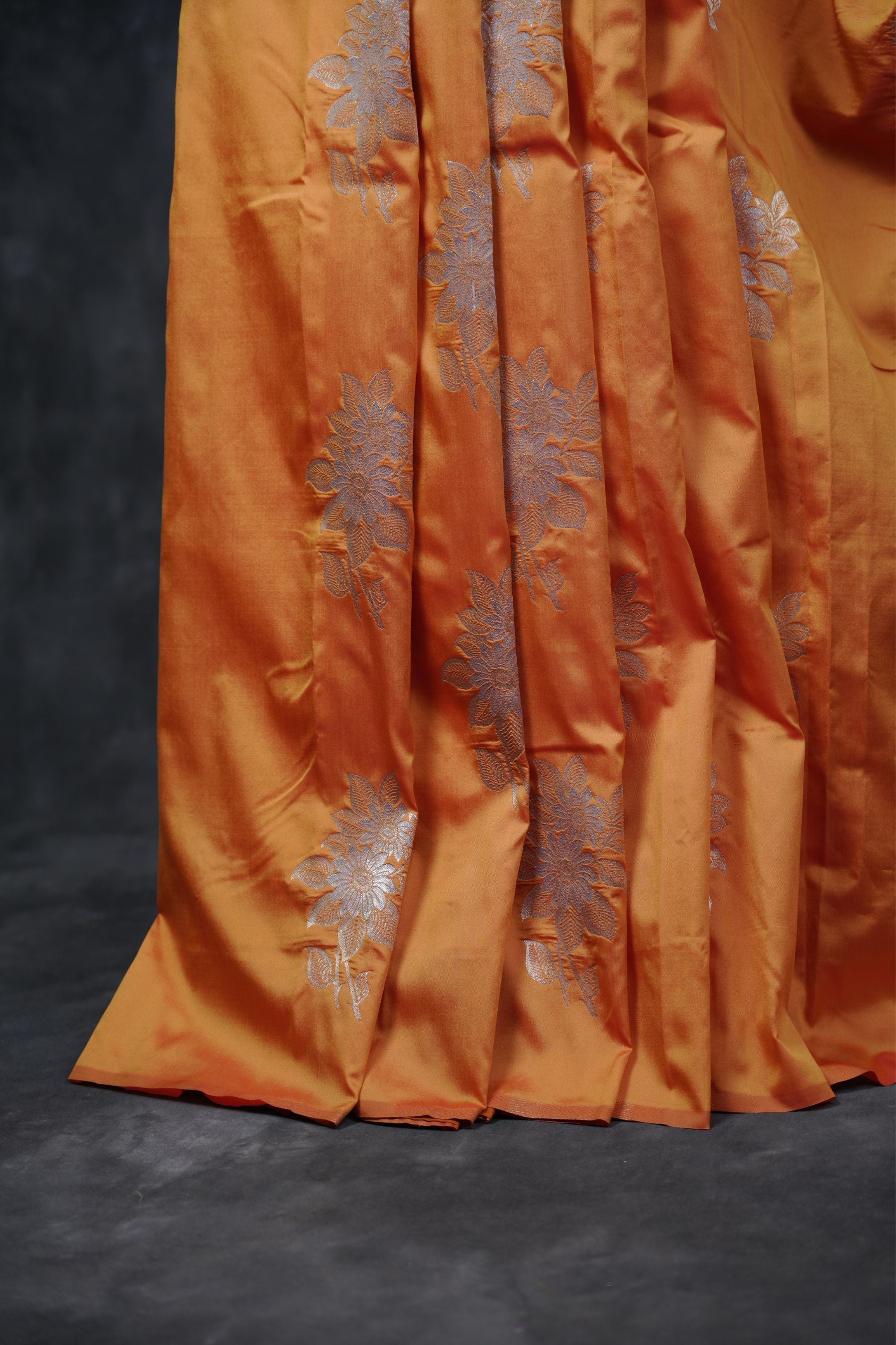 Soft Silk Sarees with Allover Antic and Silver Motifs at JCS Fashions