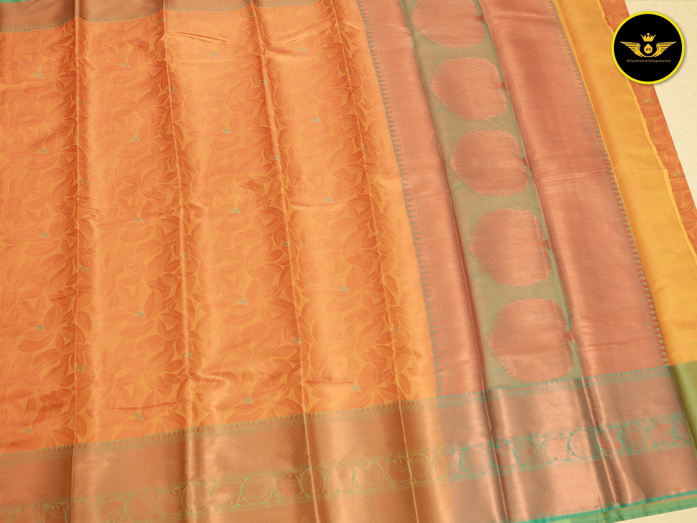 Vintage Elegance: Semi Silk Saree with Antique Zari Borders Saree JCS Fashions