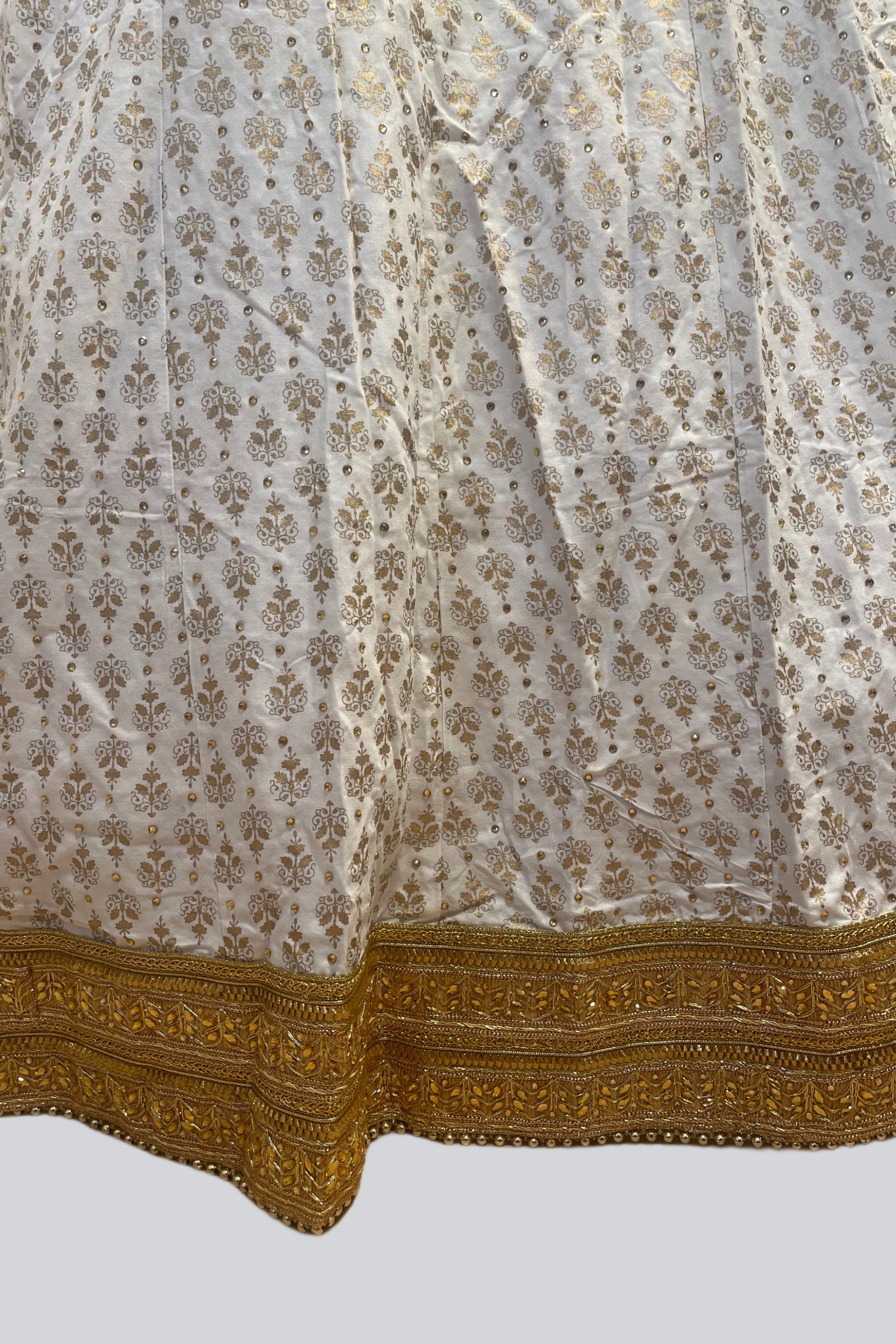 Exquisite Stone Work A-Line Skirt - Elegance in White LEHENGA JCS Fashions