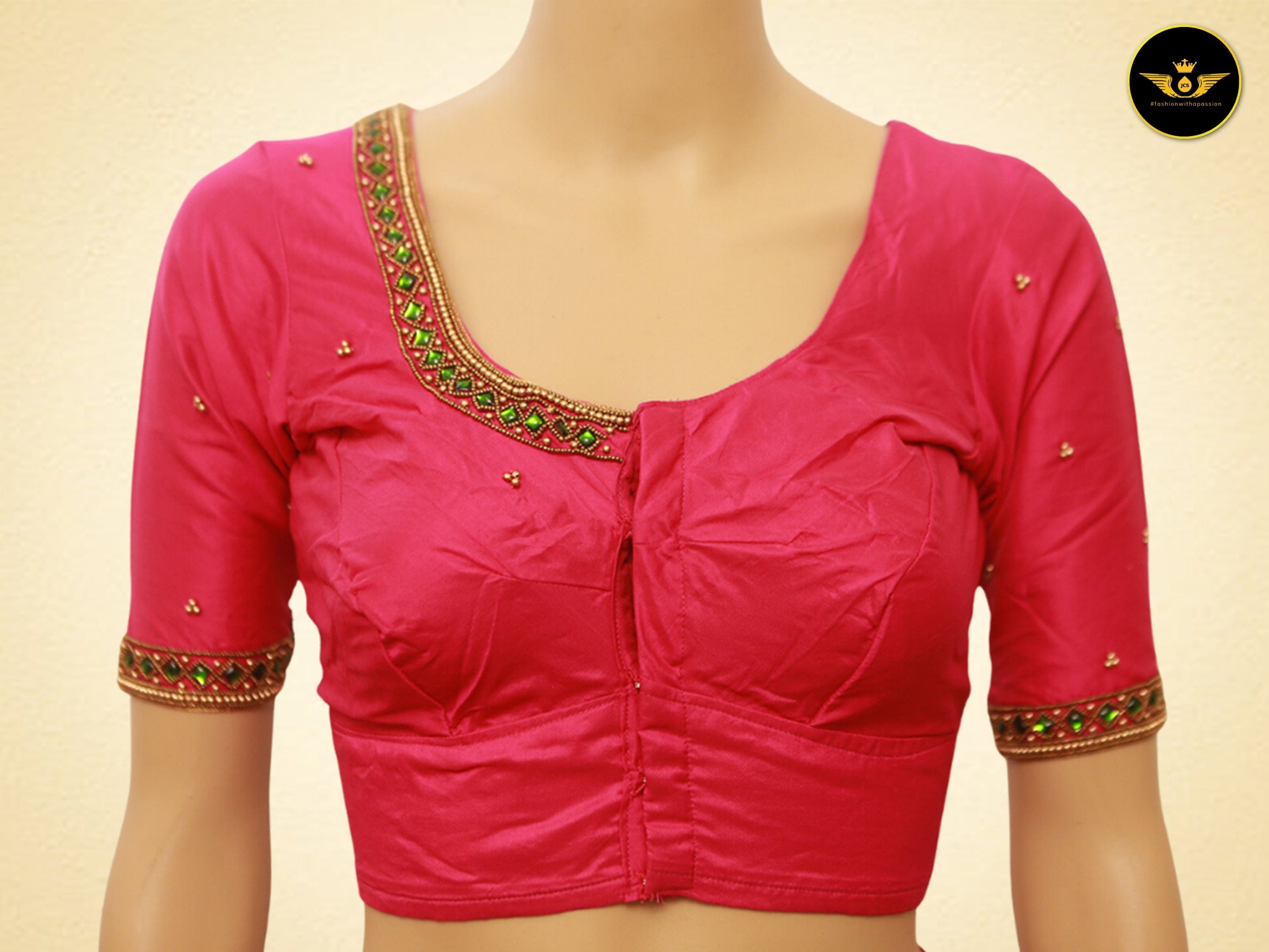 Aari & Zardosi Work Blouse - Elevate Your Elegance at JCSFashions Blouse JCS Fashions Pink 38