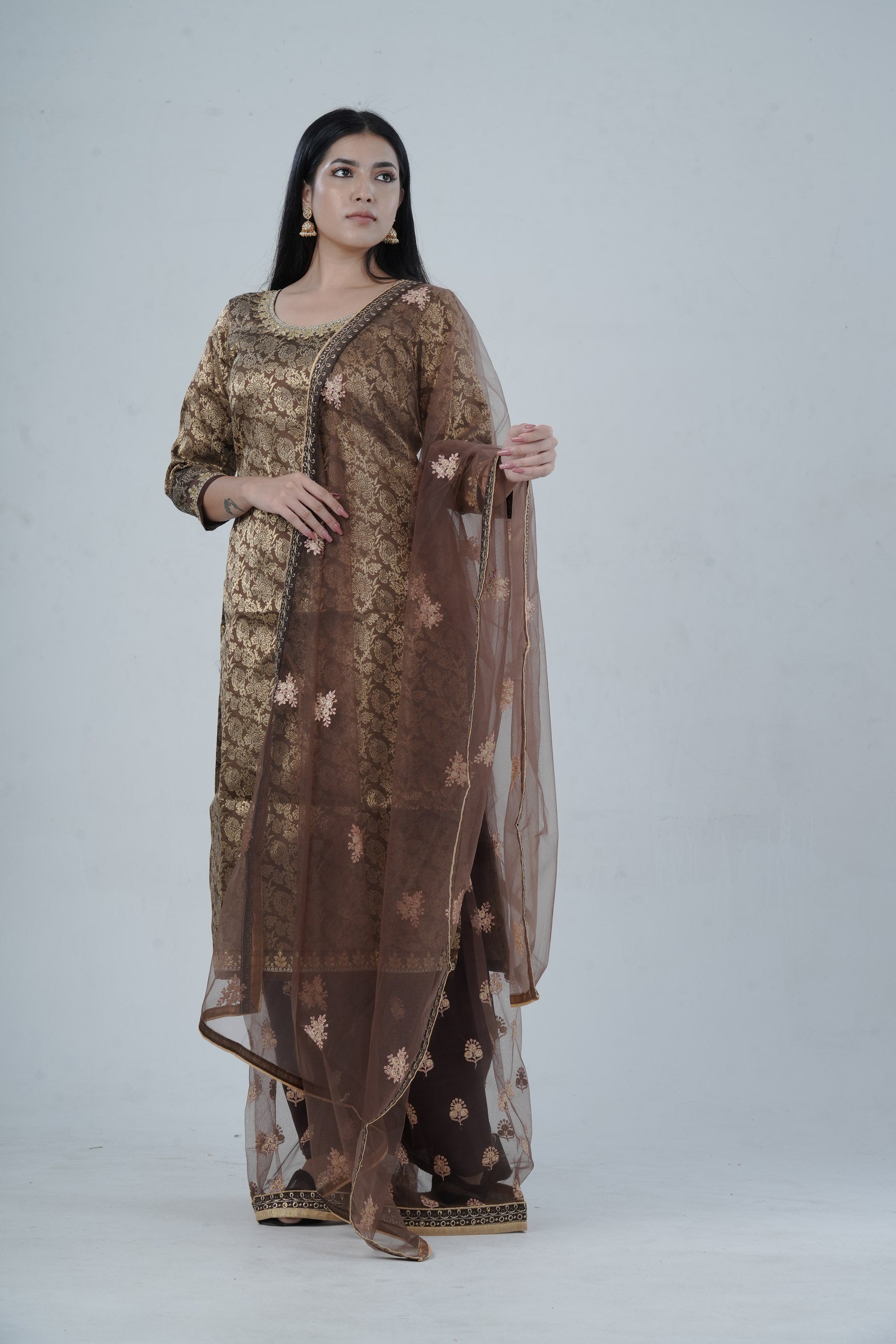 Regal Embroidered Palazzo Salwar Suite with Designer Dupatta KURTI JCS Fashions