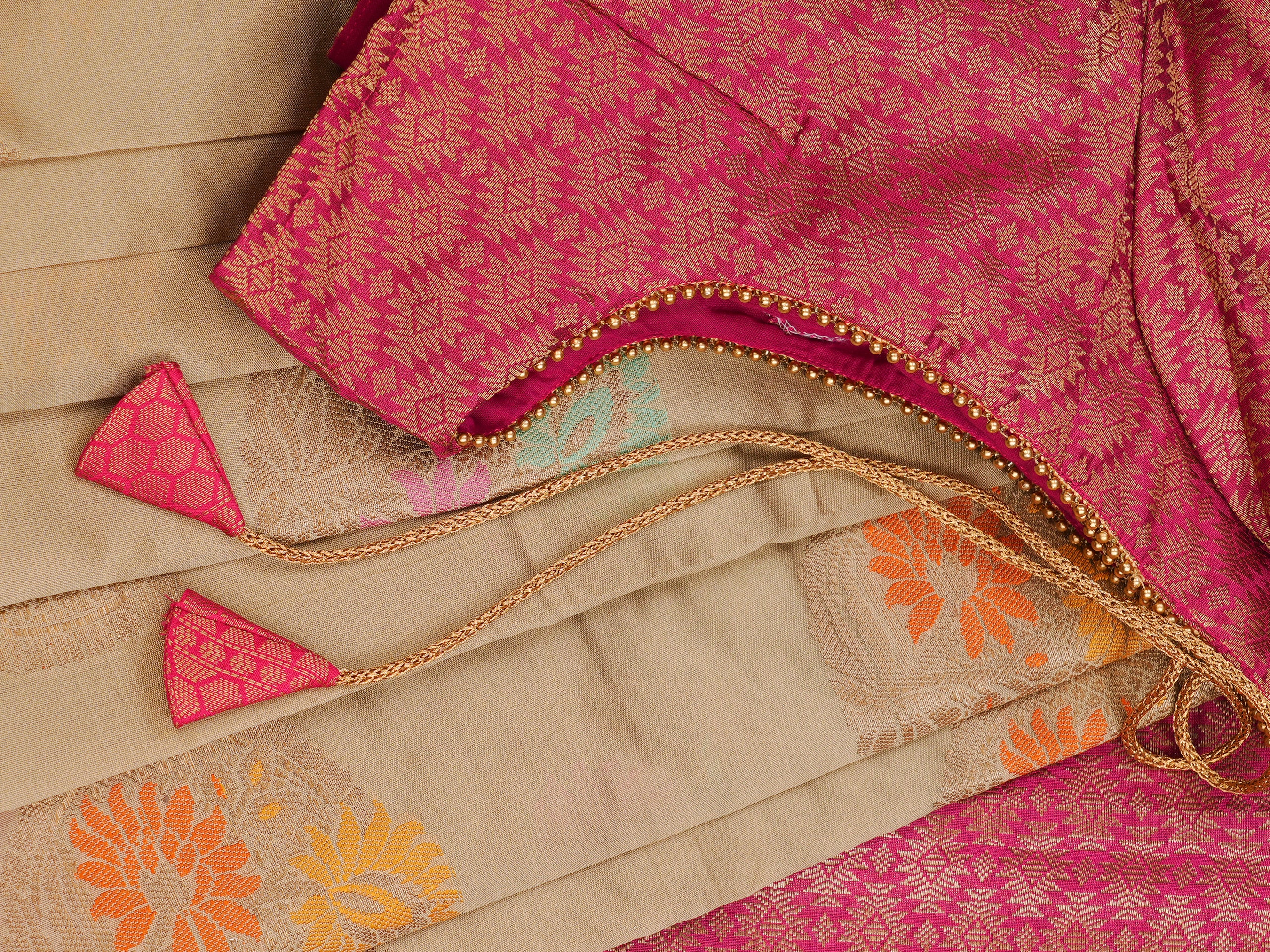 Indian Soft Semi Silk Saree With Fully Stitched Blouse