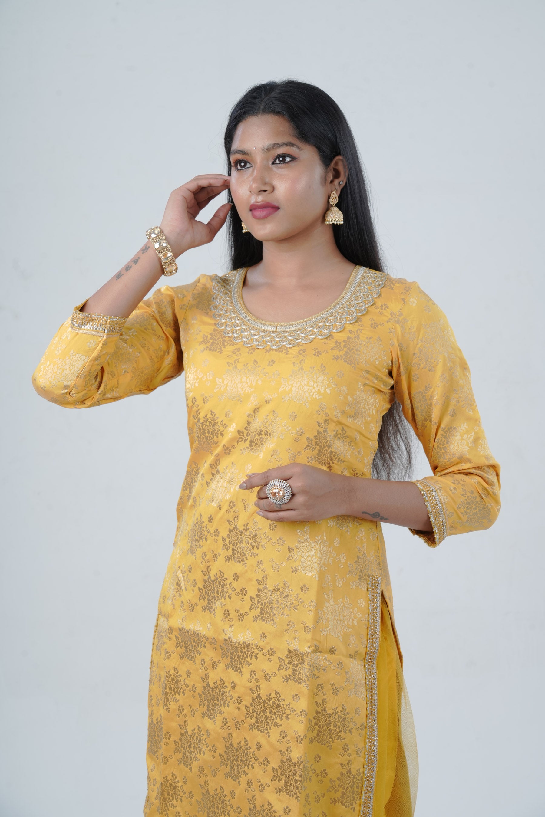 Elegant Embroidered Kurti Salwar Kameez with Matching Dupatta KURTI JCS Fashions