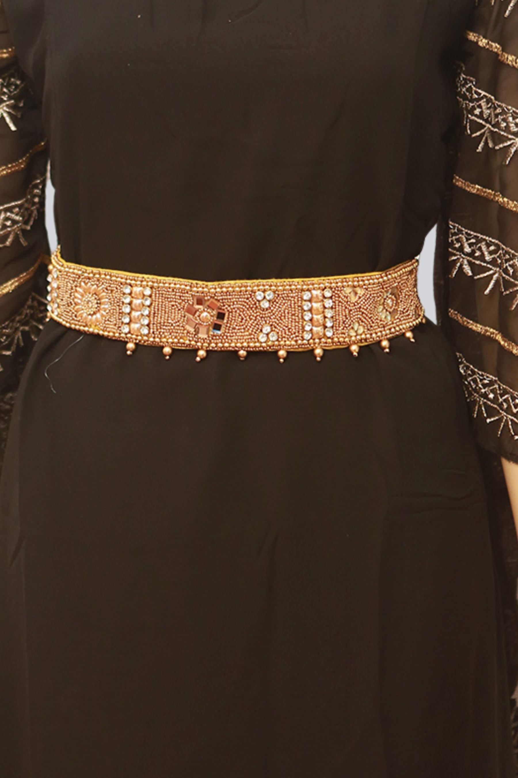 Aari & Maggam Work Hip Belt with White Stones - Elevate Your Style Jewelry JCS Fashions