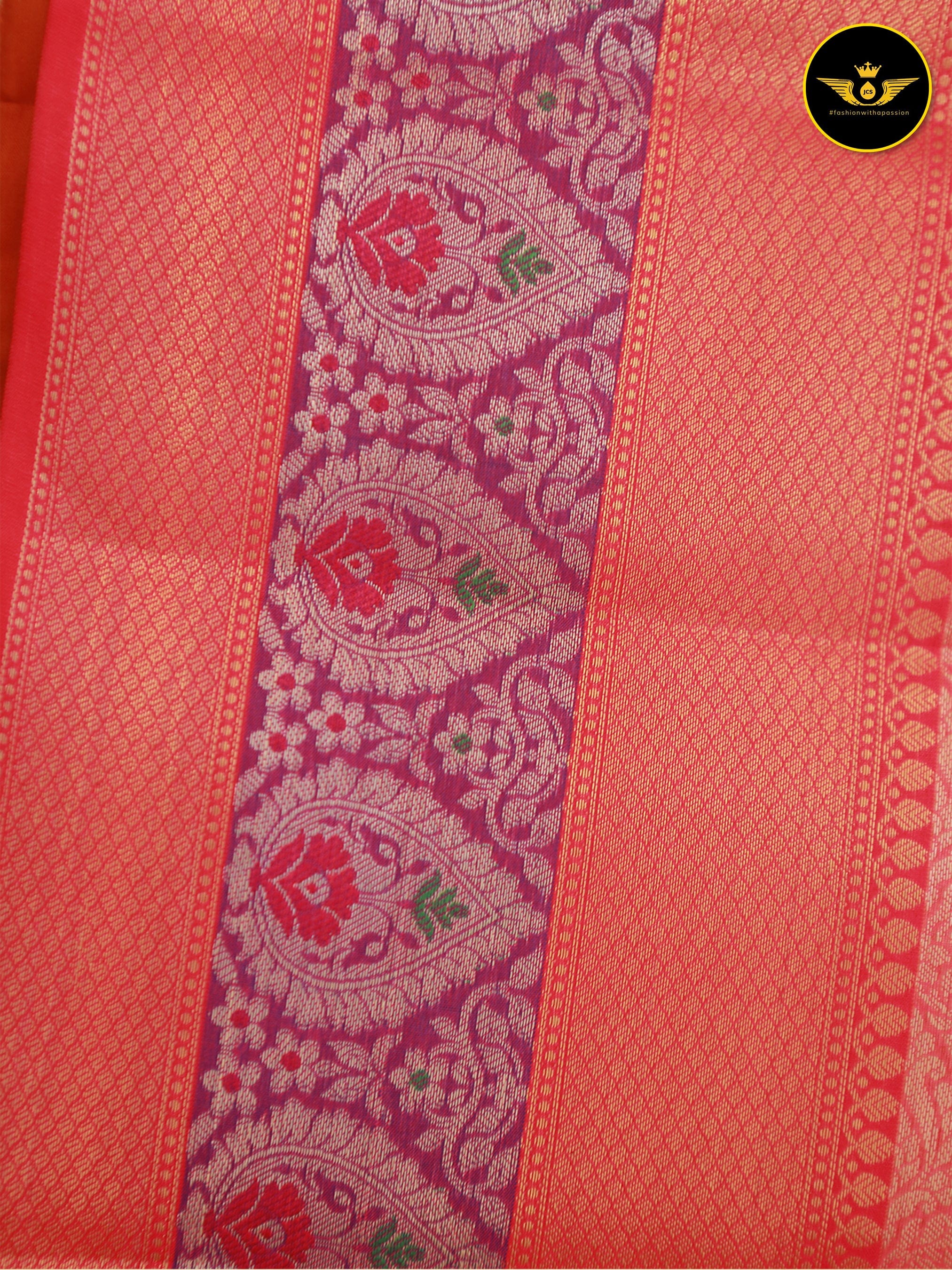 Premium Organza Pattu Saree, Allover Weaving, Big Butta Design, and Contrasting Pallu. SAREE JCS Fashions