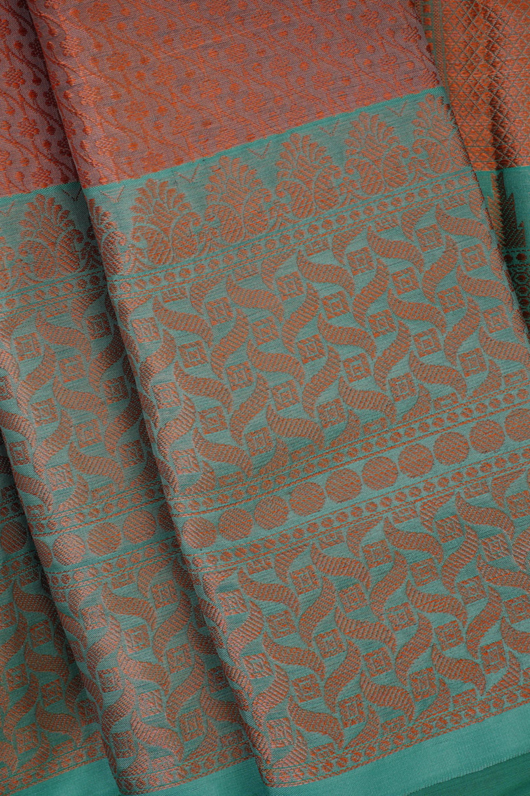 Radiant Banarasi Copper Soft Silk Saree with Designer Contrast Blouse Saree JCS Fashions