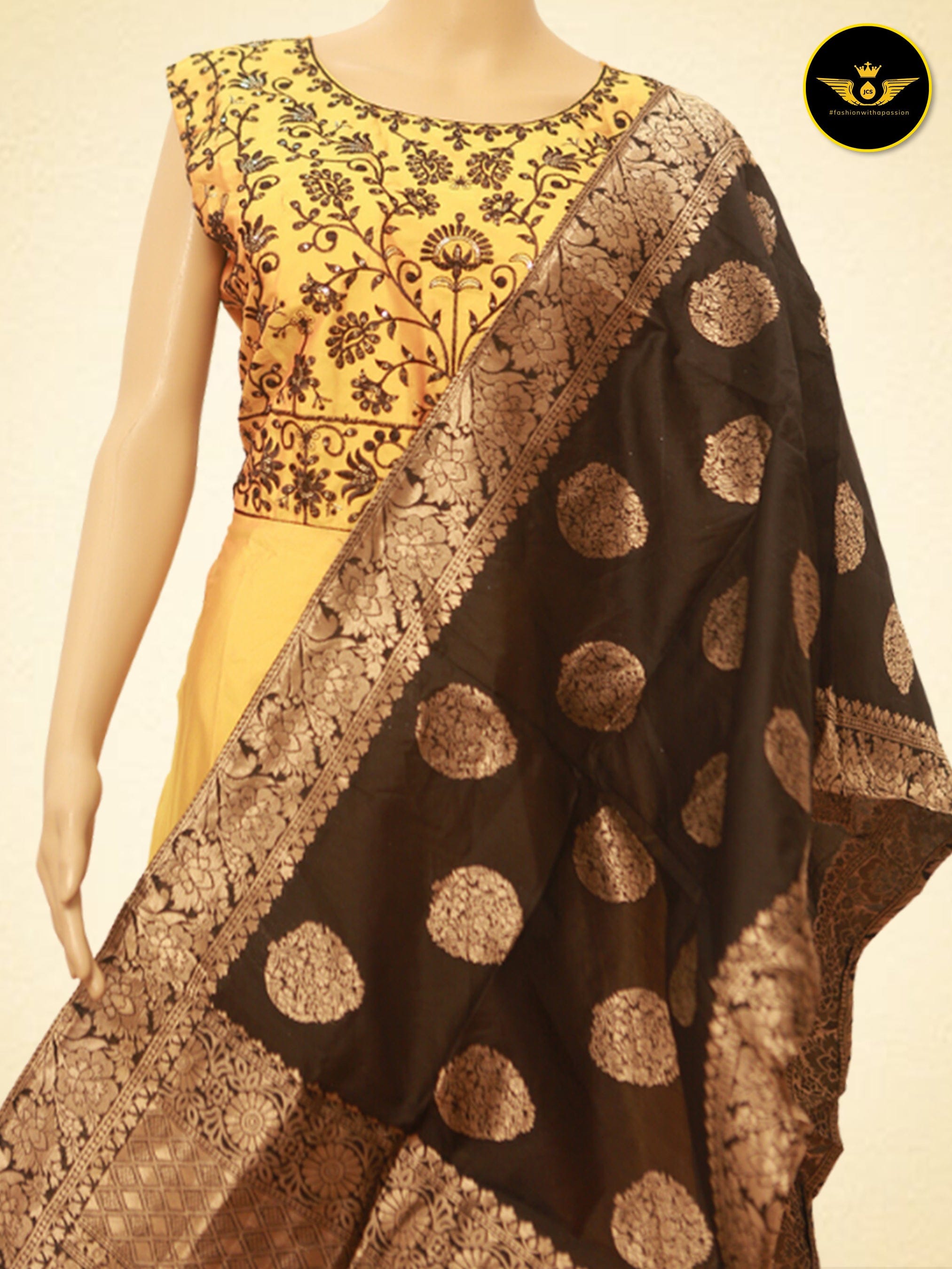 Indian Long Frock with Banarasi Dupatta. KURTI JCS Fashions