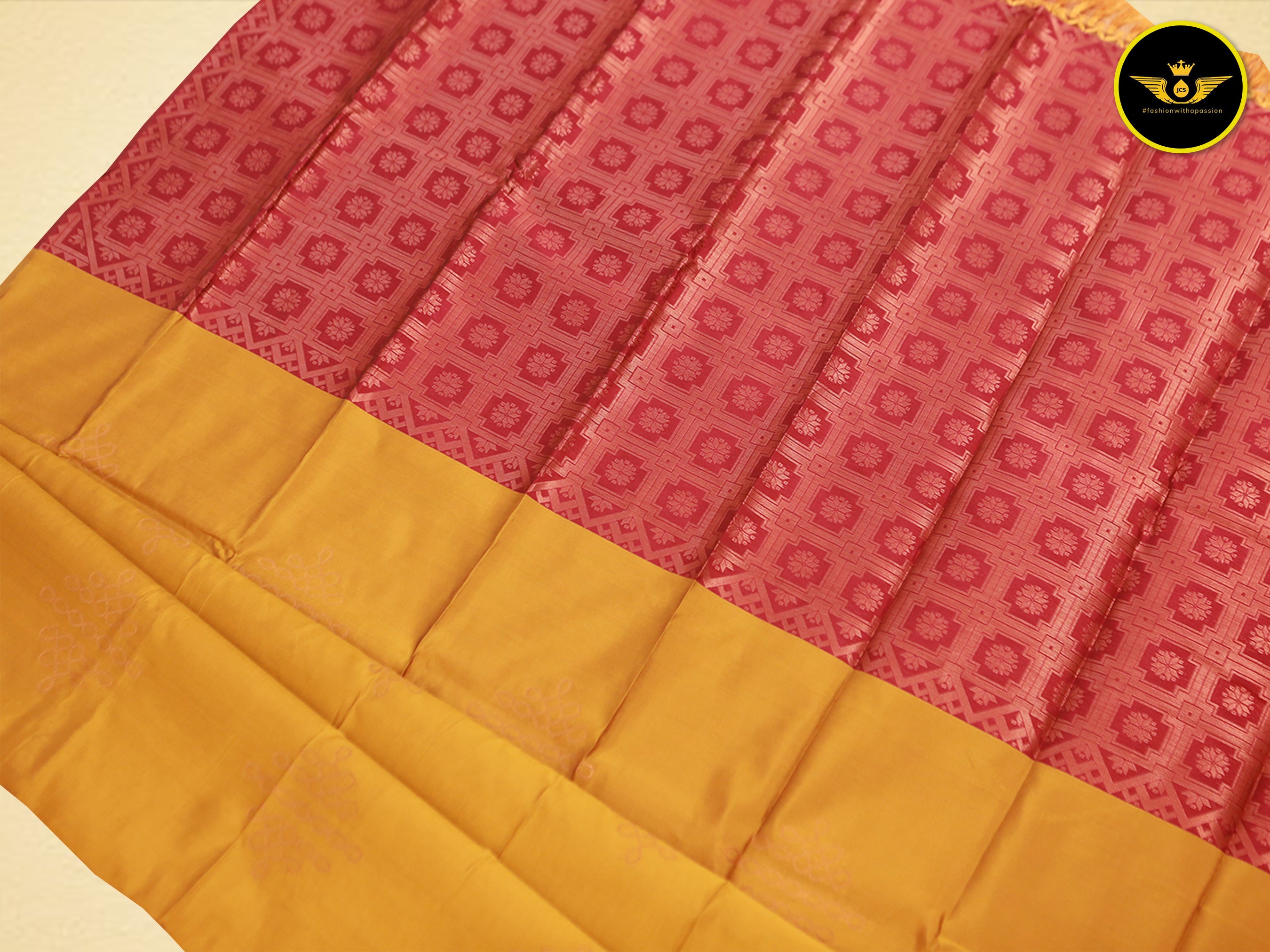 Kolam Design Rangoli Art Silk Saree: Lightweight & Comfortable Saree JCS Fashions