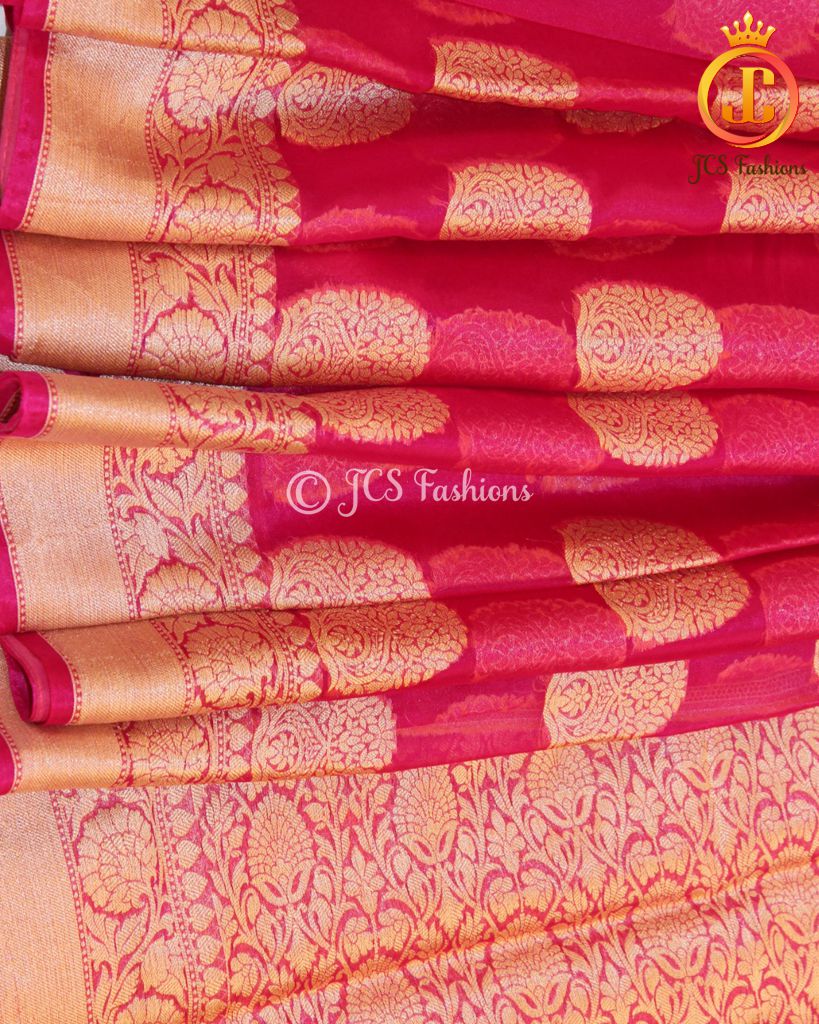 Banarasi Silk Saree, Fully Stitched Blouse SAREE JCS Fashions