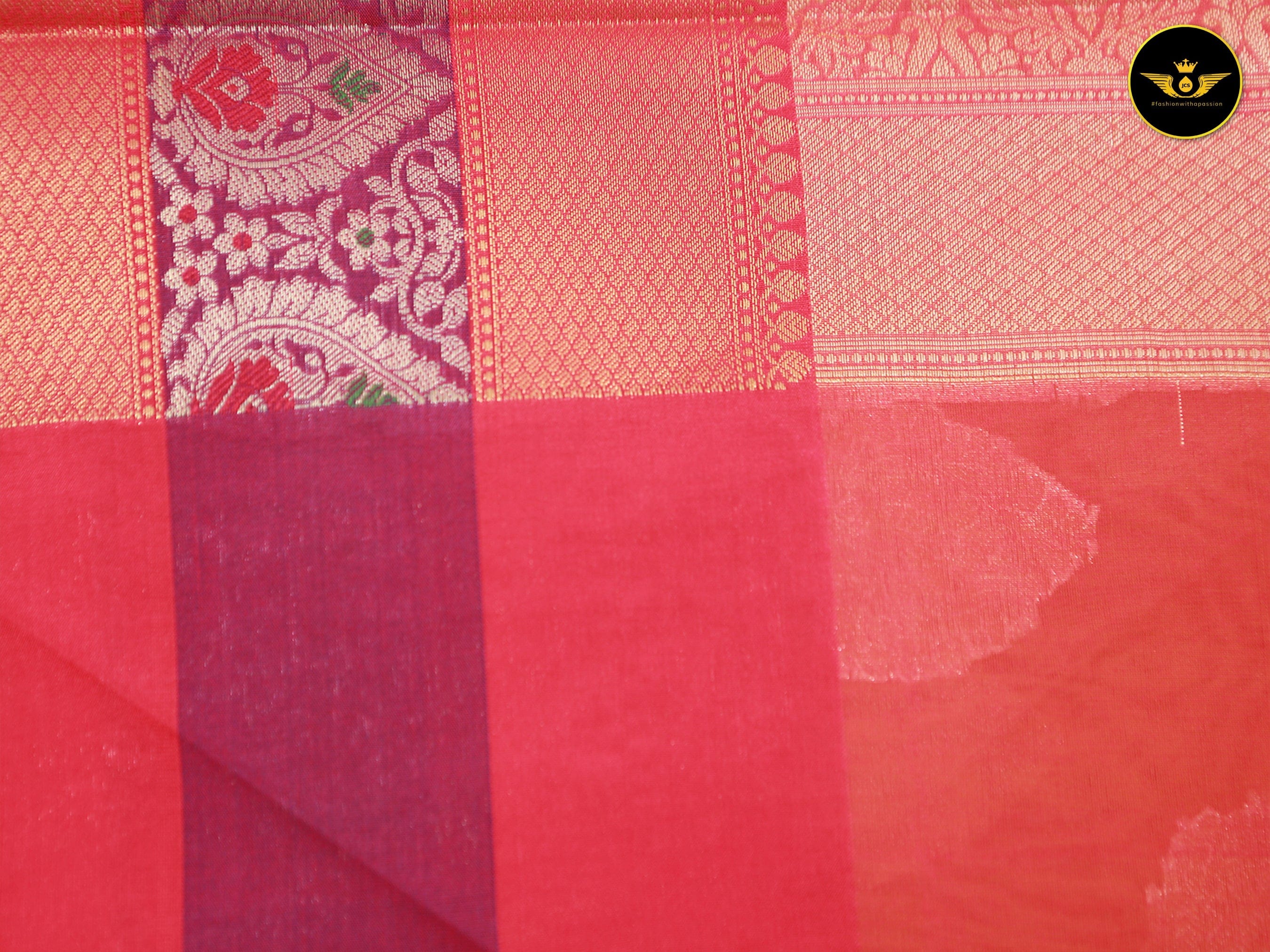 Premium Organza Pattu Saree With Contrast Brocade Blouse SAREE JCS Fashions