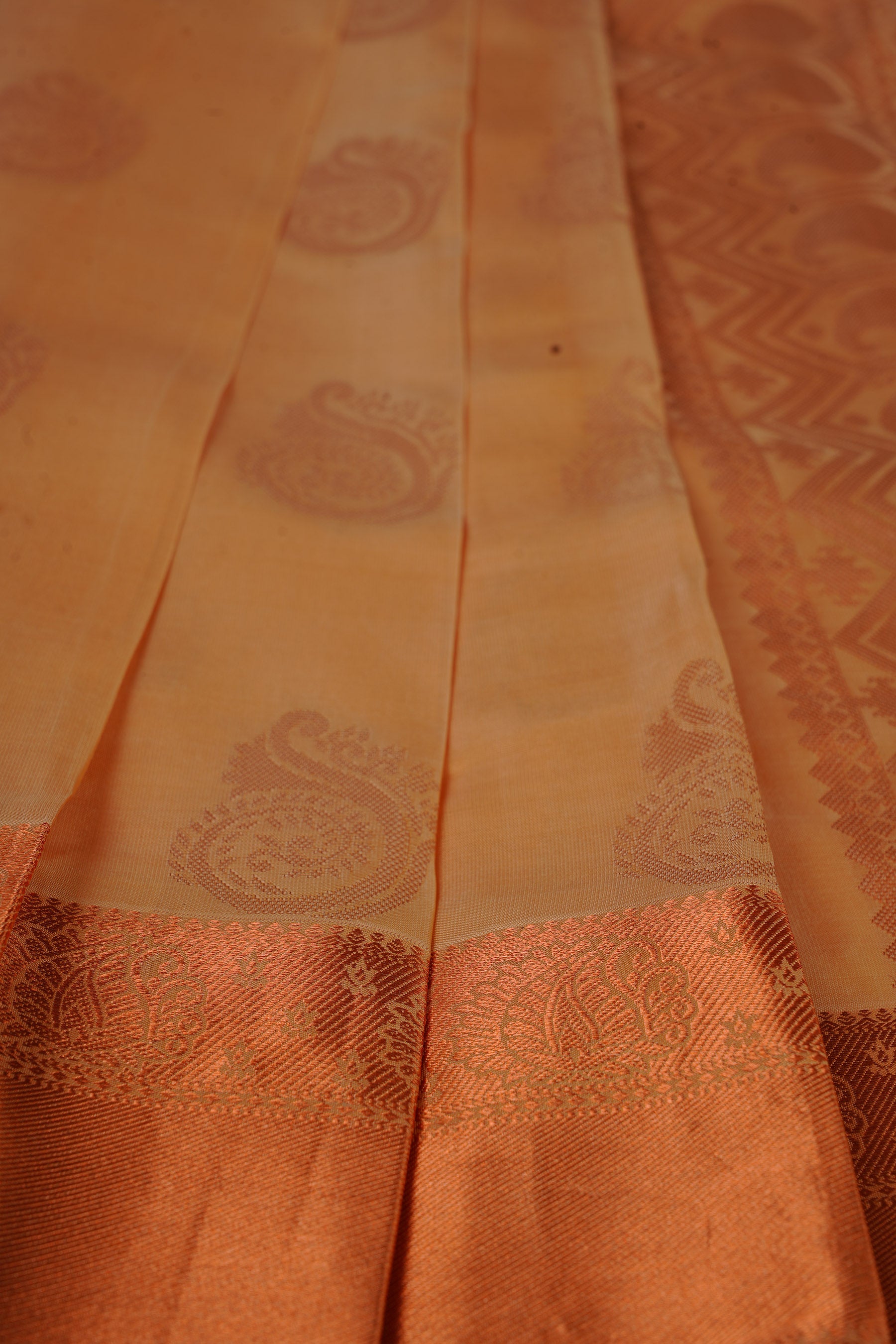 Pure Handloom Silk Saree with Copper Zari Border & Stitched Blouse Saree JCS Fashions