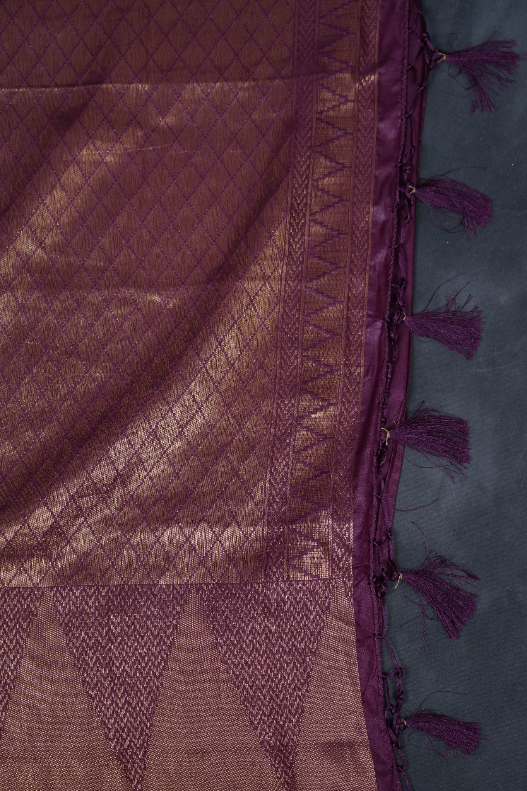 Wine Color Soft Semi-Silk Saree With stitched Blouse