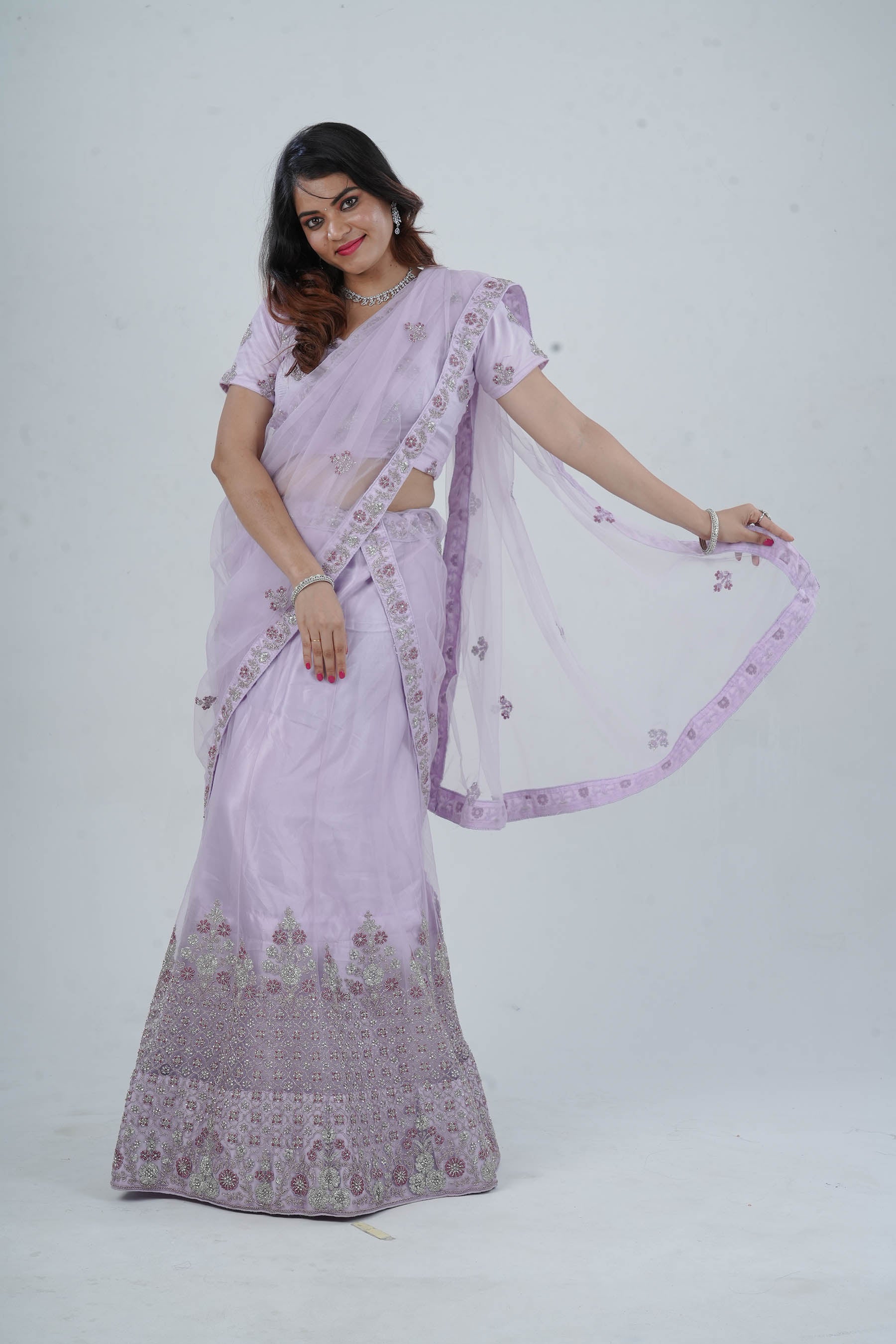 Designer Soft Net Lehenga Set with Exquisite Stone & Embroidery Detailing