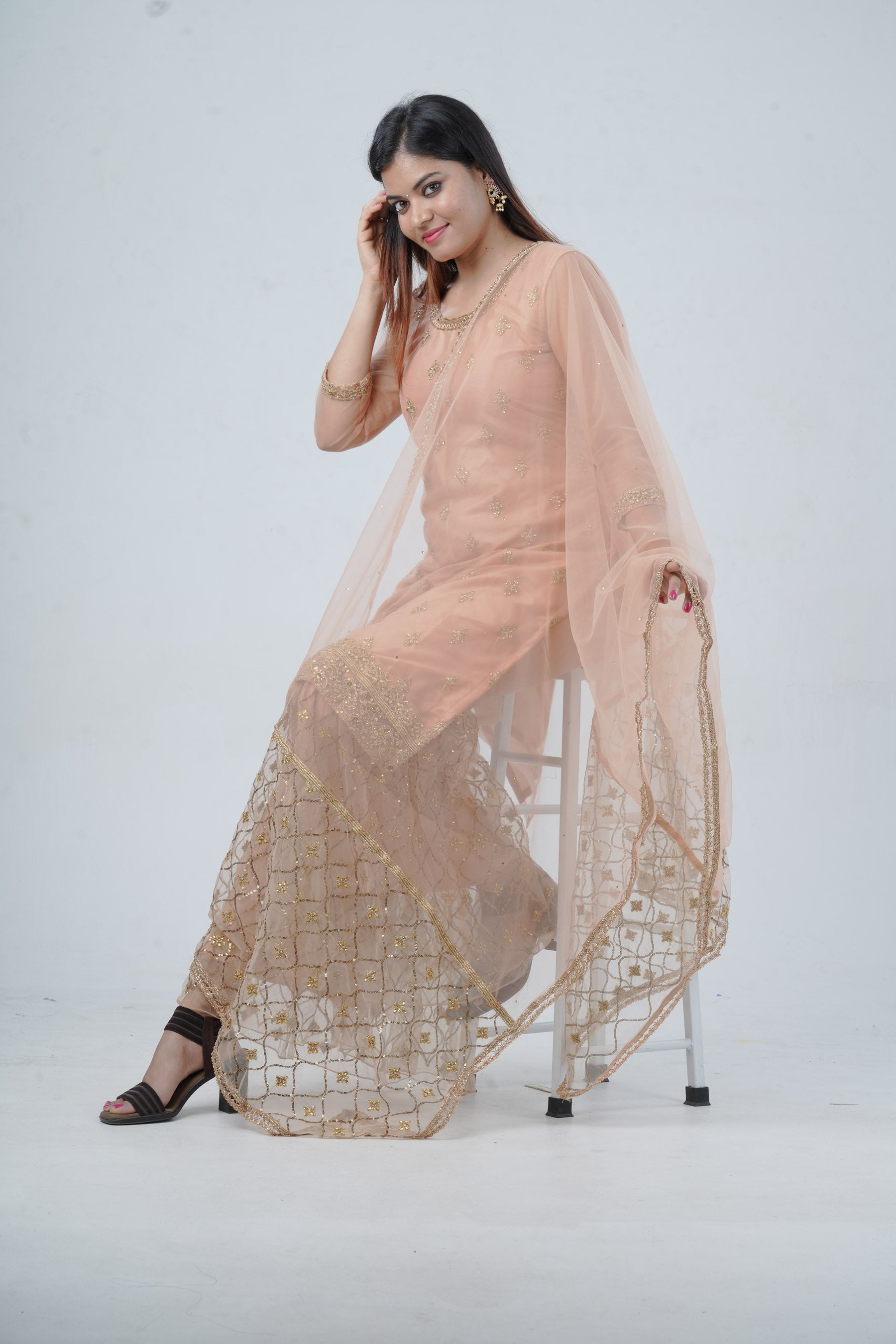 Ethnic Elegance: Soft Net Sharara - Perfect for Special Occasions KURTI JCS Fashions