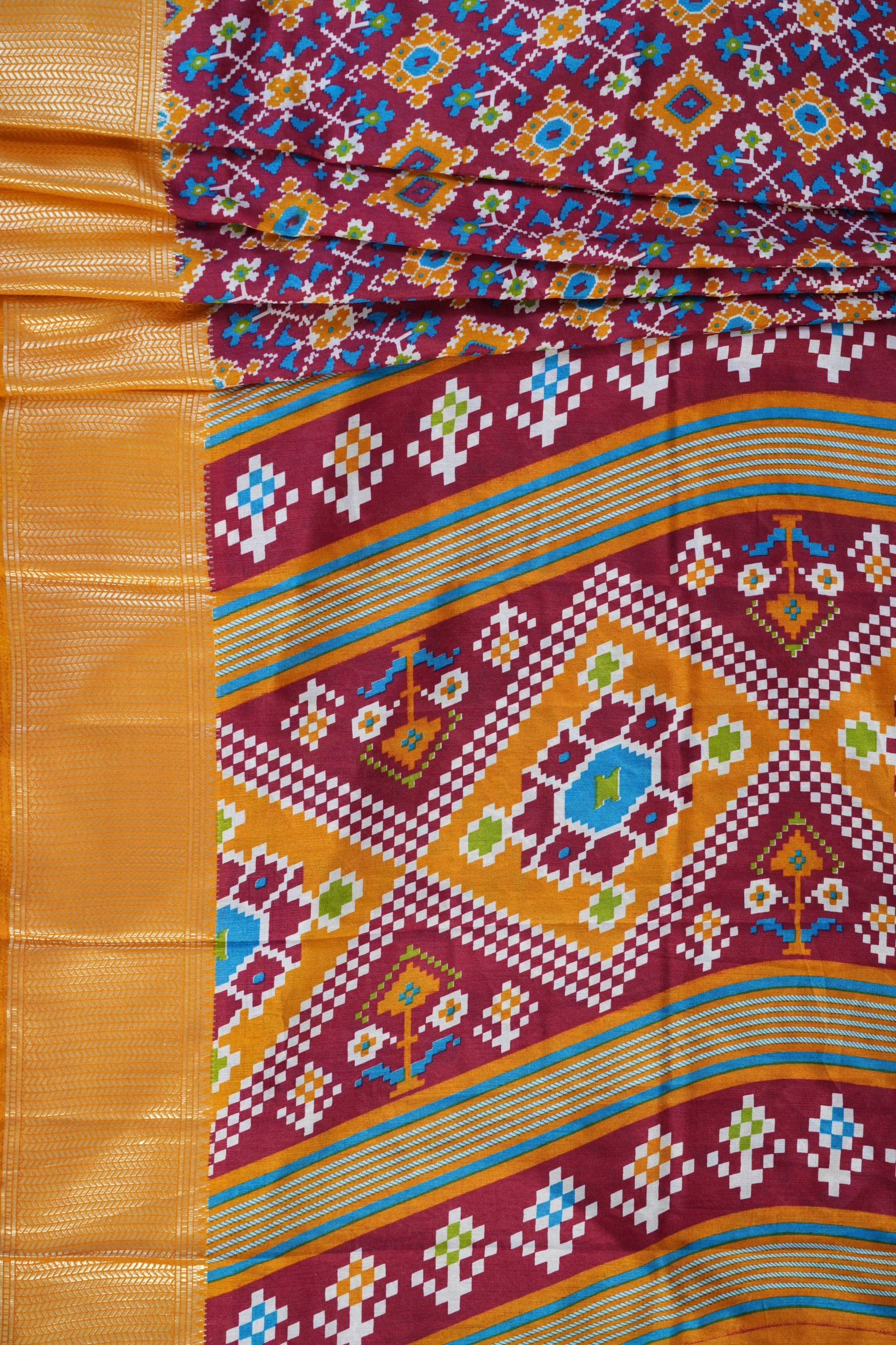 Eccentric Kanchipuram Semi-Silk Saree with Dynamic Ikkat Design Saree JCS Fashions