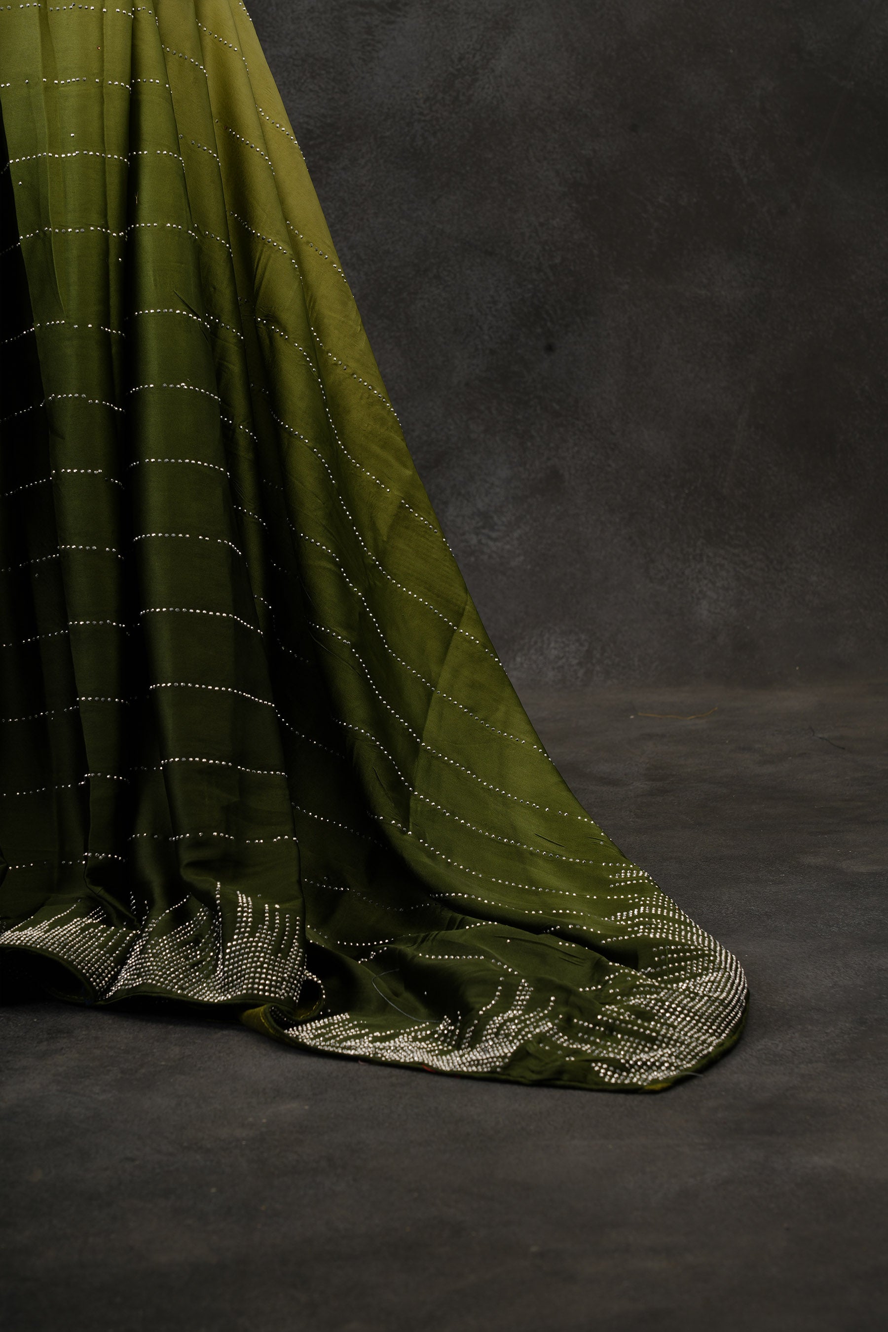 Luxurious Japan Satin Saree with Fully Stitched Blouse in Green Saree JCS Fashions