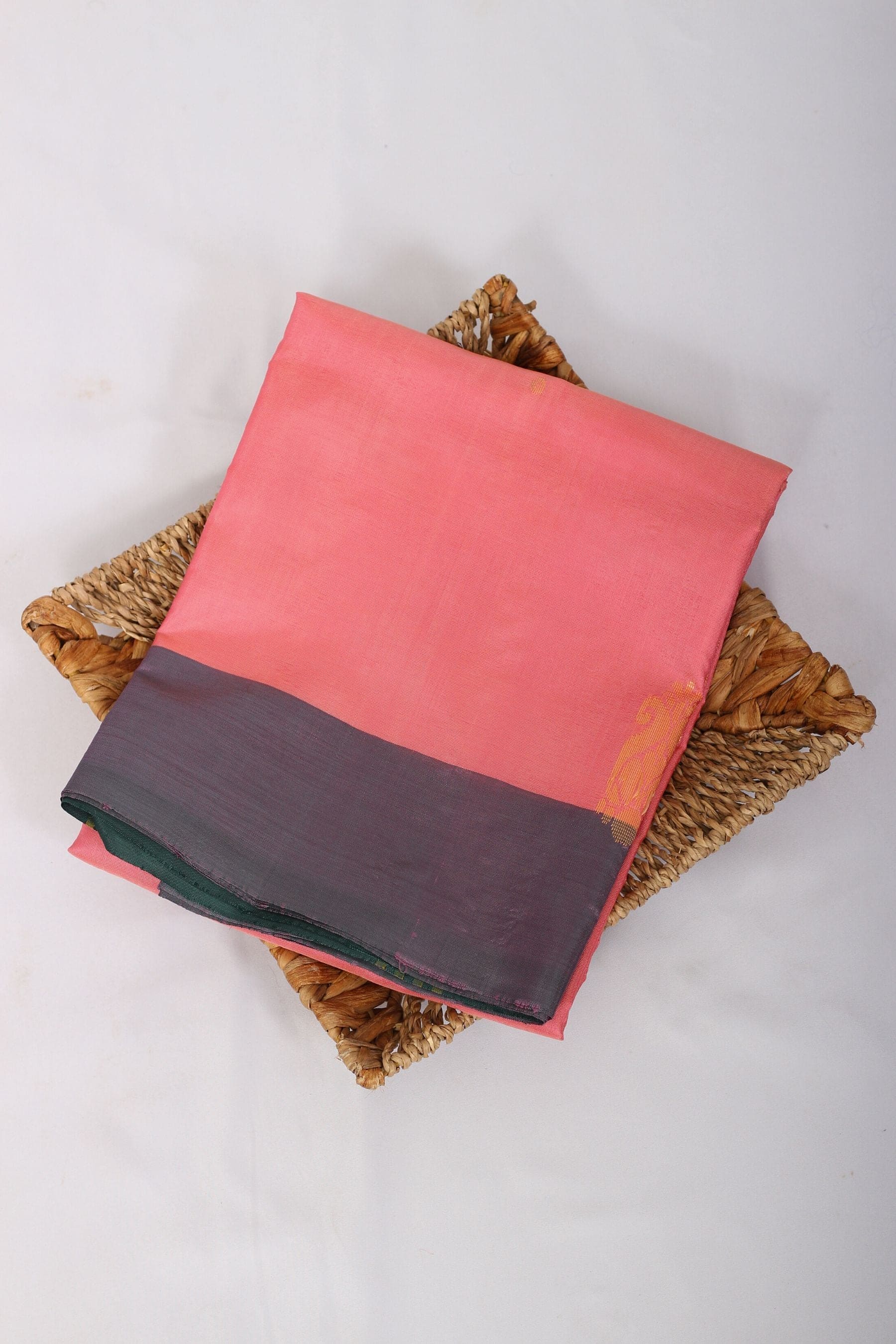 Eco-Friendly Vaazhai Naar Saree: Embrace Elegance in Tradition Saree JCS Fashions Salmon Pink 5.5 meters