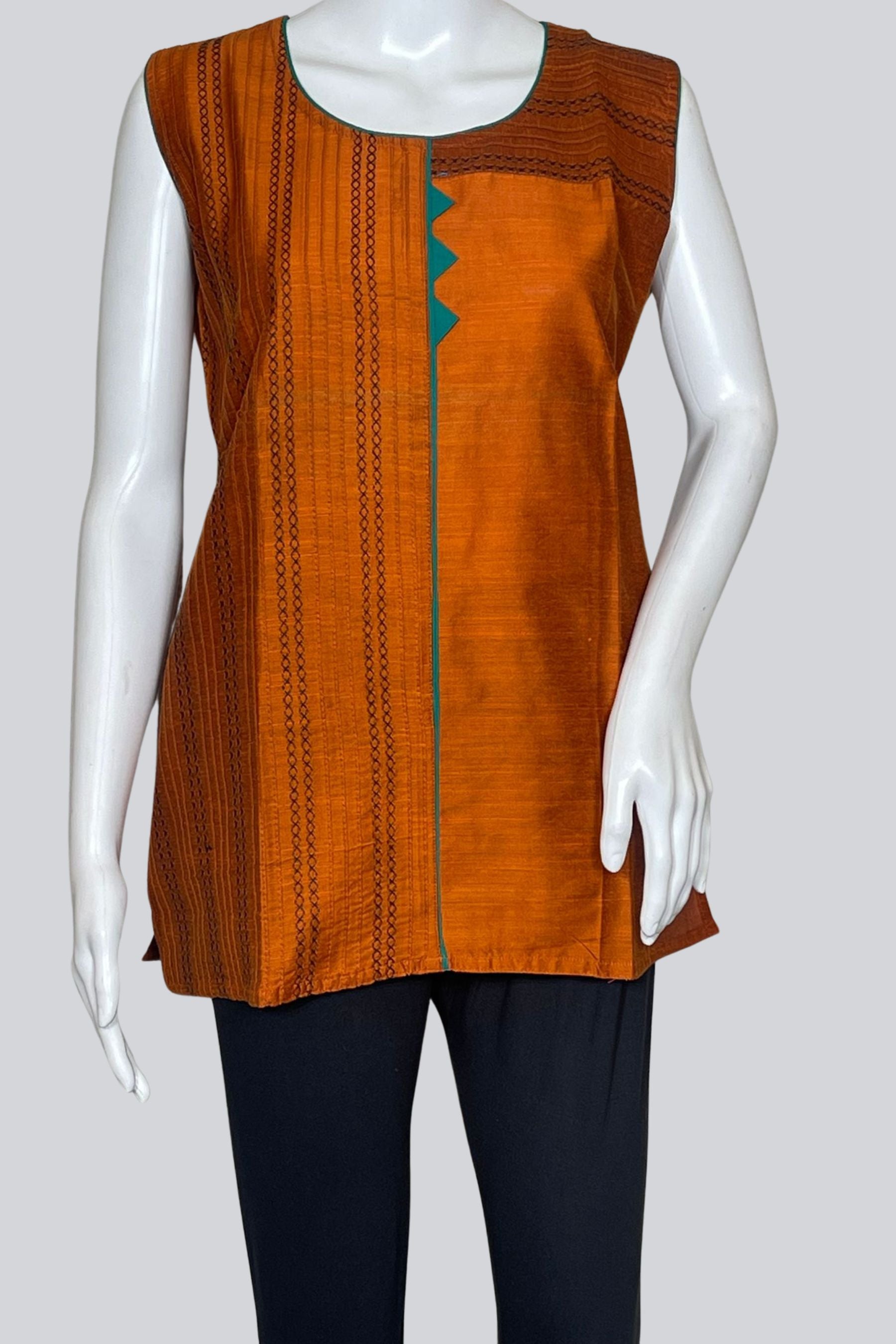 Cotton Kurti: Stylish 27" Length with Attached Short Sleeves KURTI JCS Fashions