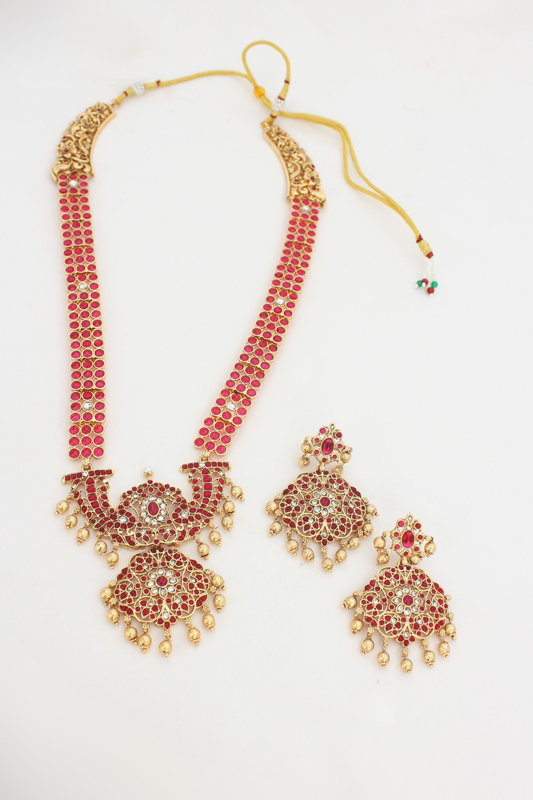 Regal Gold-Plated Kemp Mala Necklace & Earring Set by JCS Fashions Jewelry JCS Fashions