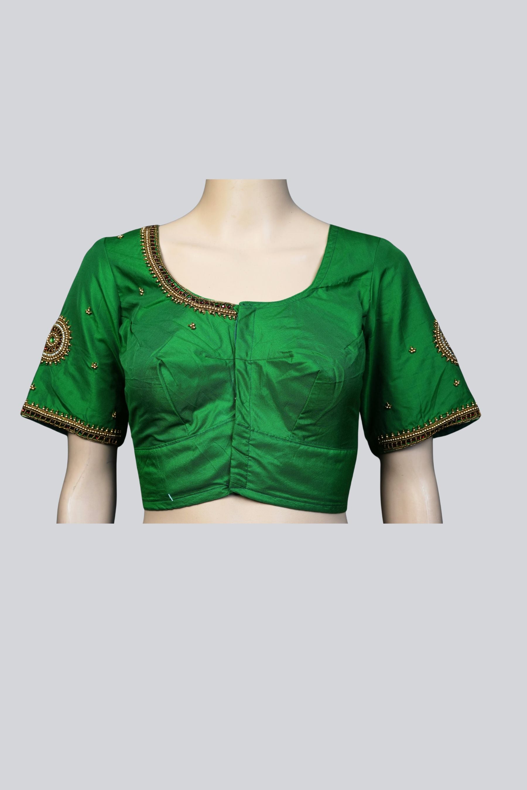 Indian Tradition Aari Work Bridal Blouse For Women Blouse JCS Fashions Green 40