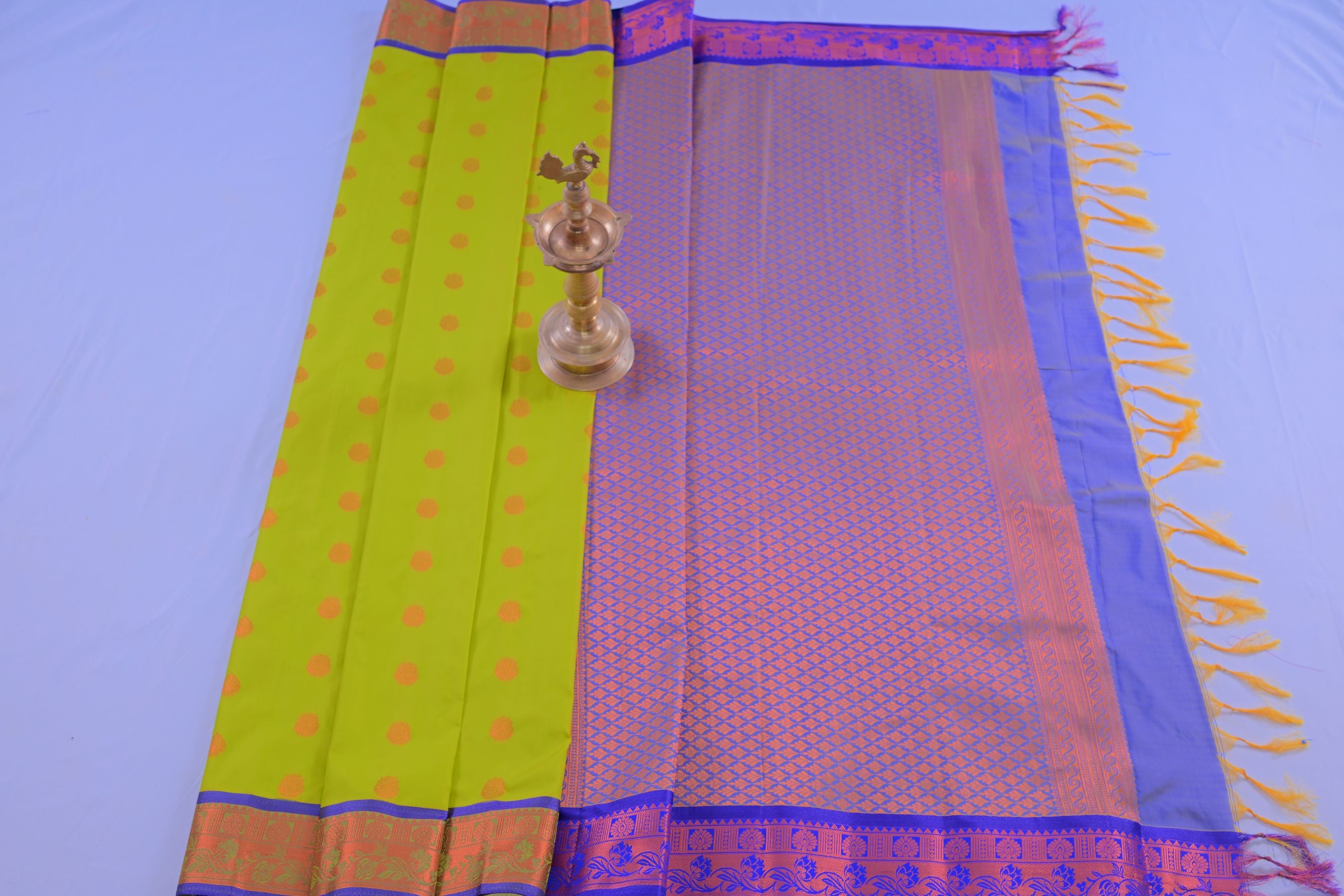 Elegant Dual-Border Saree with Grand Pallu and Copper Zari Accents Saree JCS Fashions