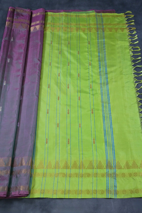 Exquisite Banana Pith Saree with Golden Zari Border