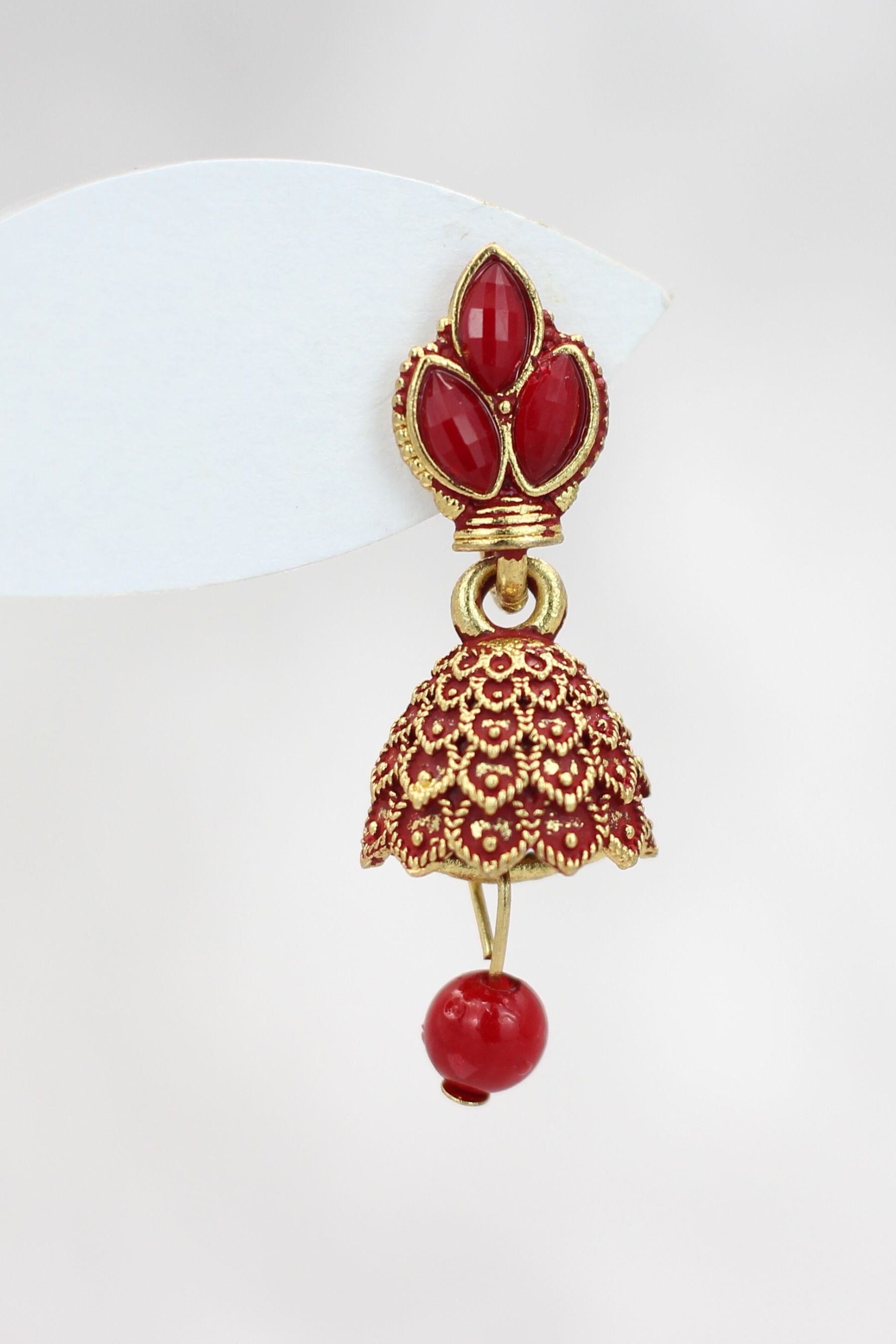 Maddy Space Ethnic Gold-Plated Small Jhumkis with Adjustable Size Jewelry JCS Fashions