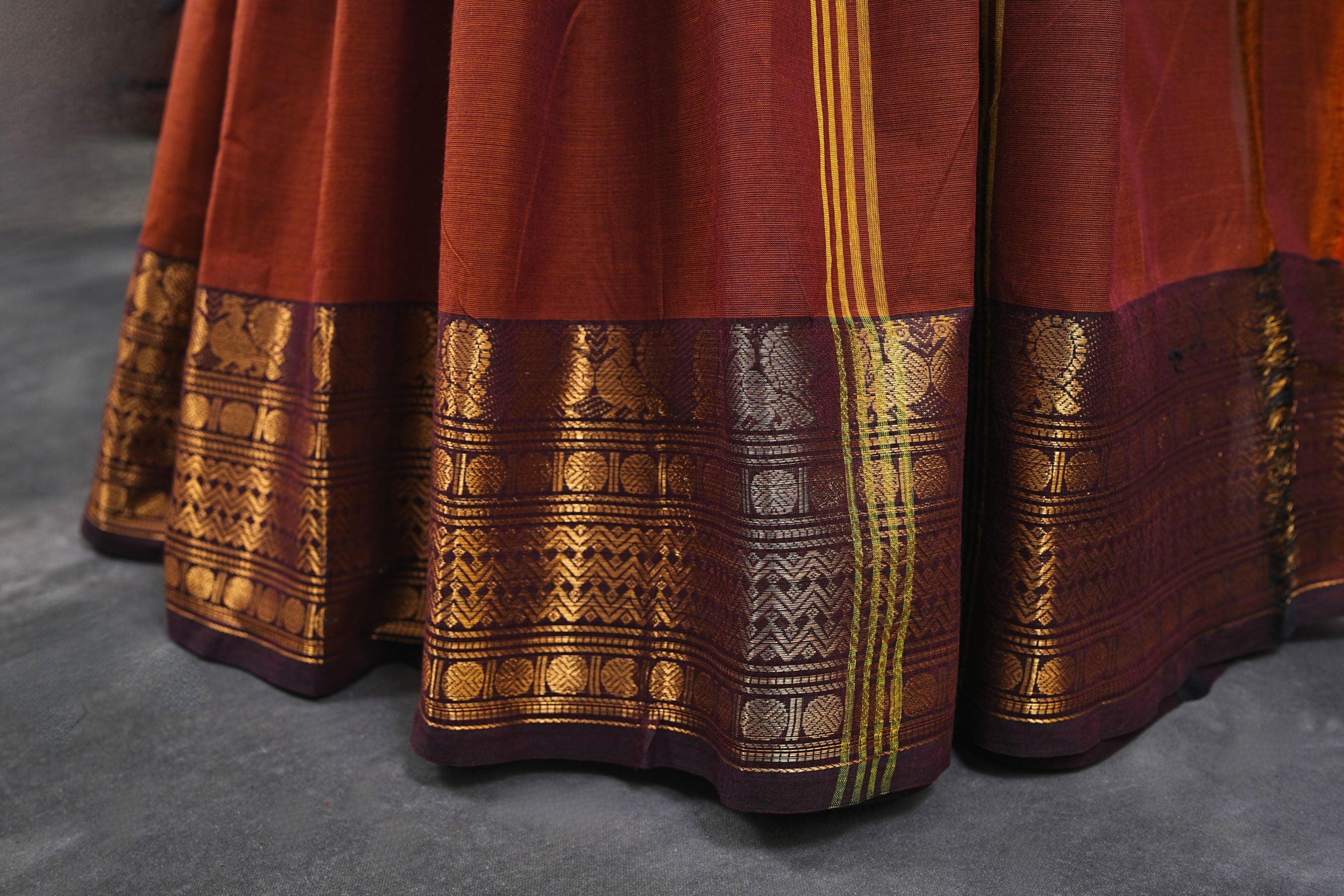 Chettinad Cotton Saree - 80-Thread Count with Elegant One-Side Border Saree JCS Fashions