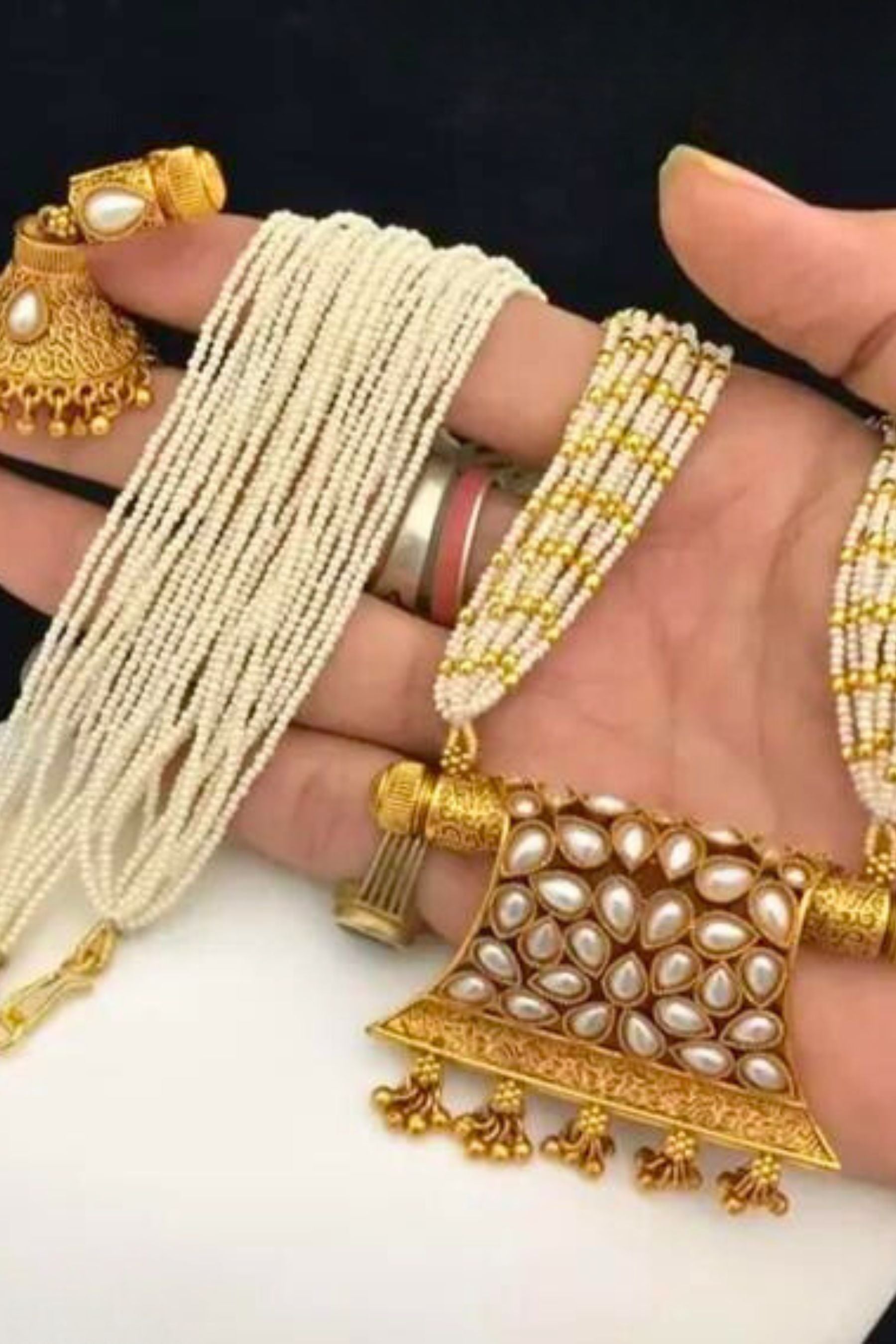 Stunning Gold-Plated, Adjustable Jewelry Sets with Artificial Stones Jewelry JCS Fashions White Adjustable