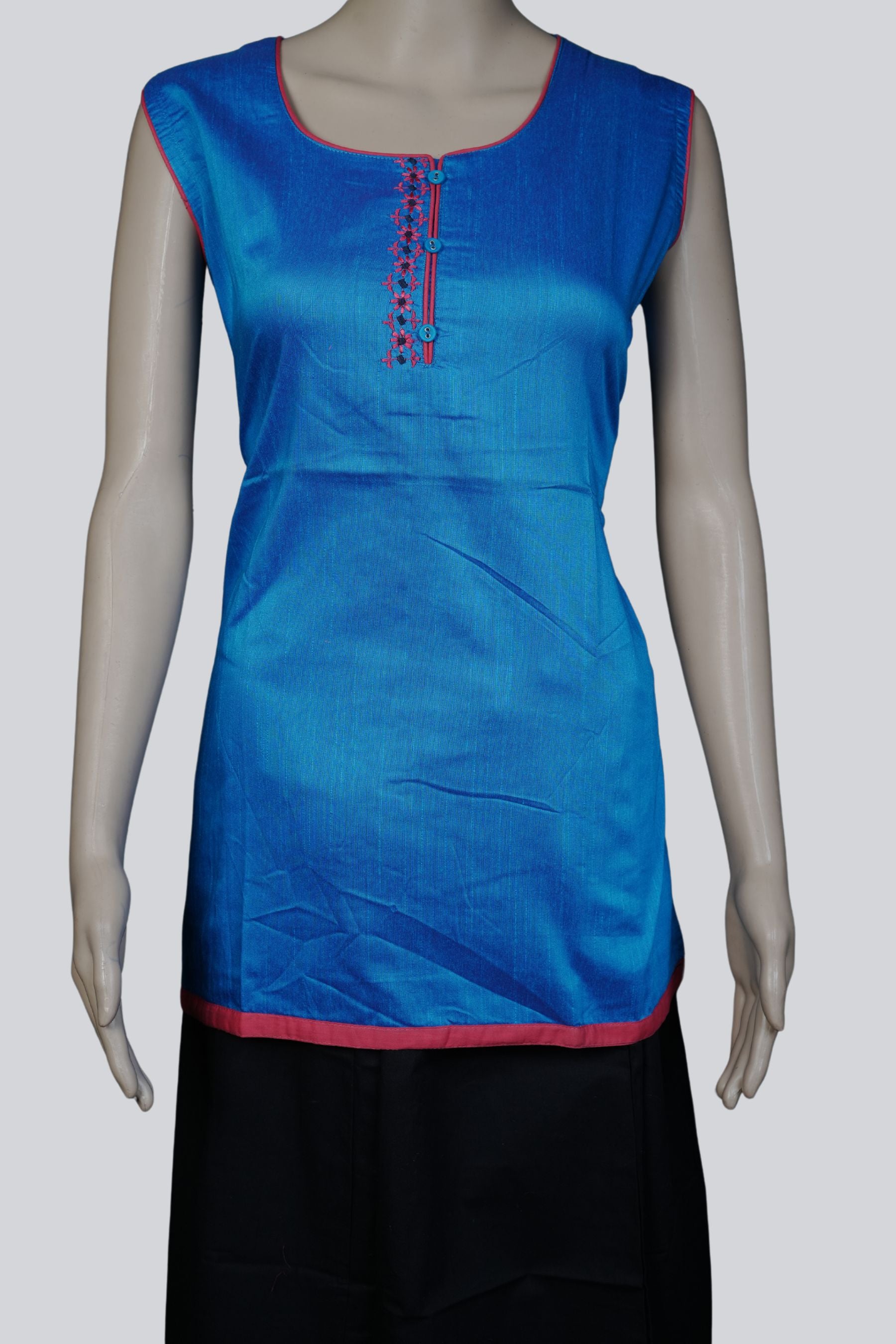 Cotton Chic: Short Kurti - Length 28 Inches at JCSFashions KURTI JCS Fashions Blue XX-Large (44)