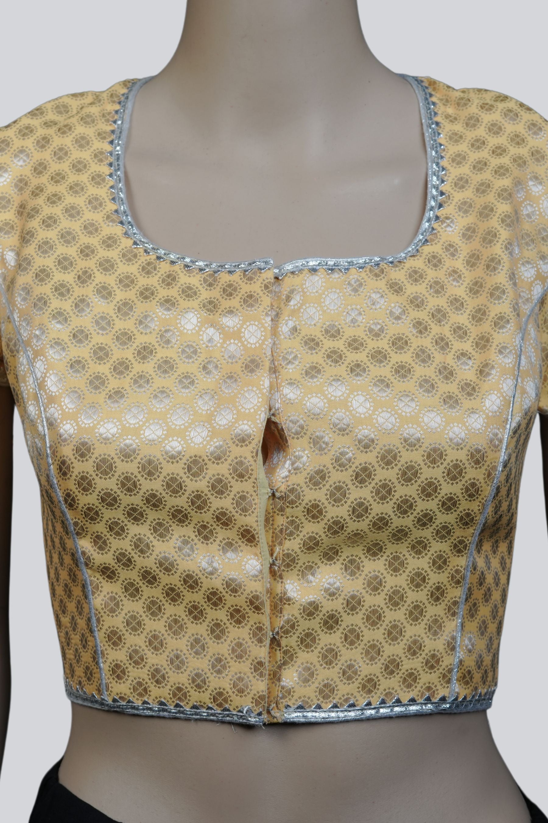 Banarasi Opulence: Exquisite Brocade Blouse – Timeless Elegance Blouse JCS Fashions Lemon yellow 36