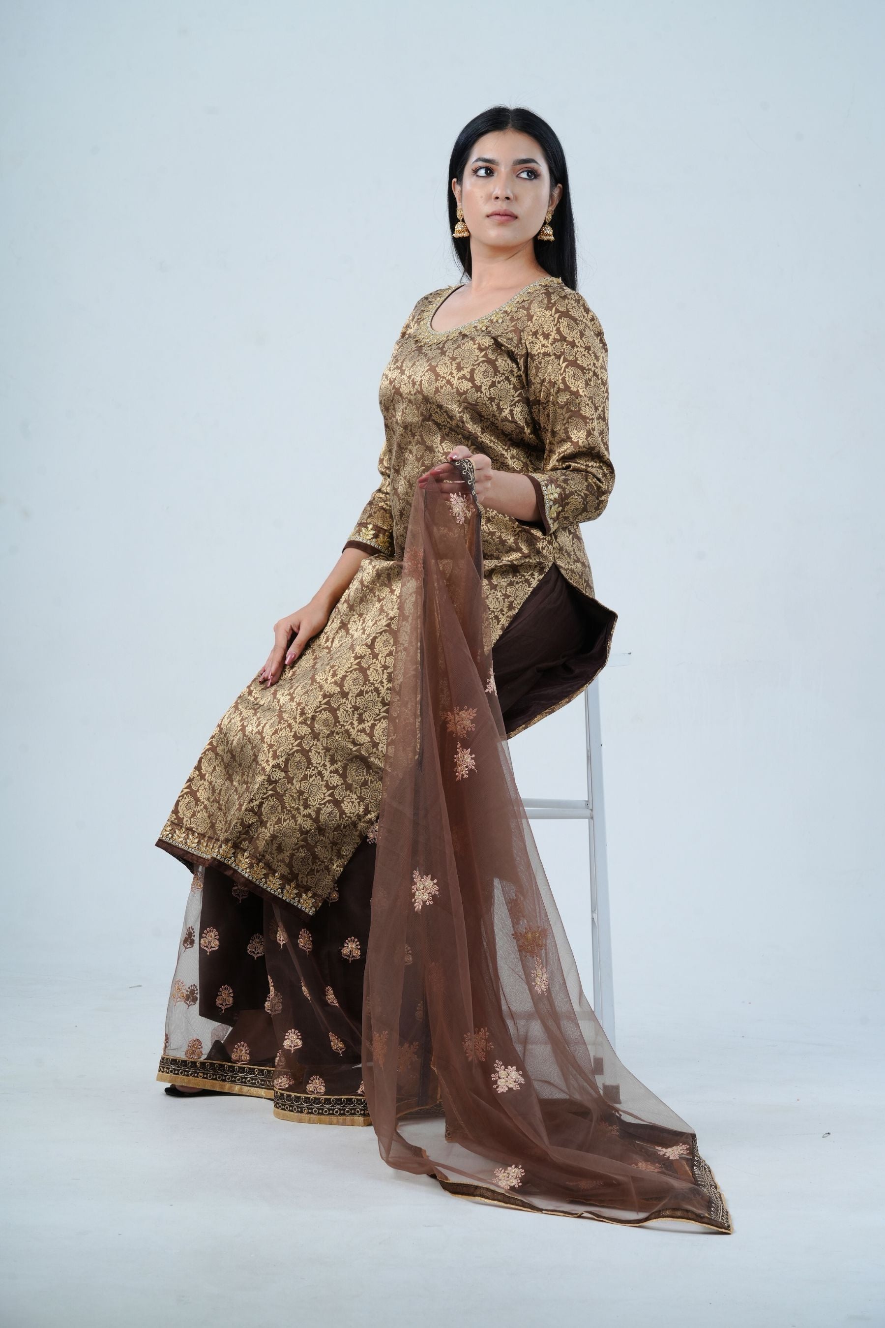 Regal Embroidered Palazzo Salwar Suite with Designer Dupatta KURTI JCS Fashions