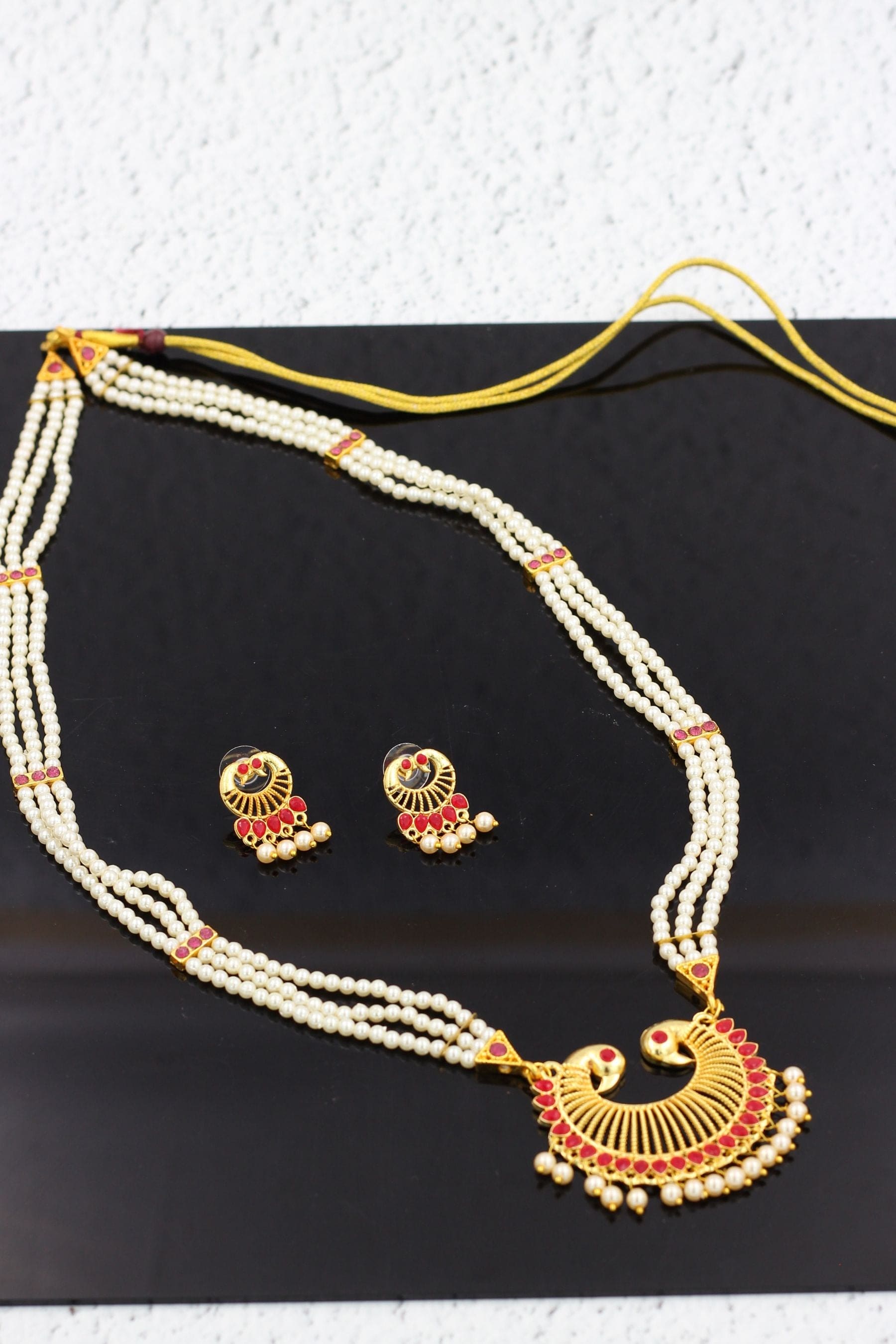 Elegant Peacock Design Jewelry Set with Pearls for Women Jewelry JCS Fashions