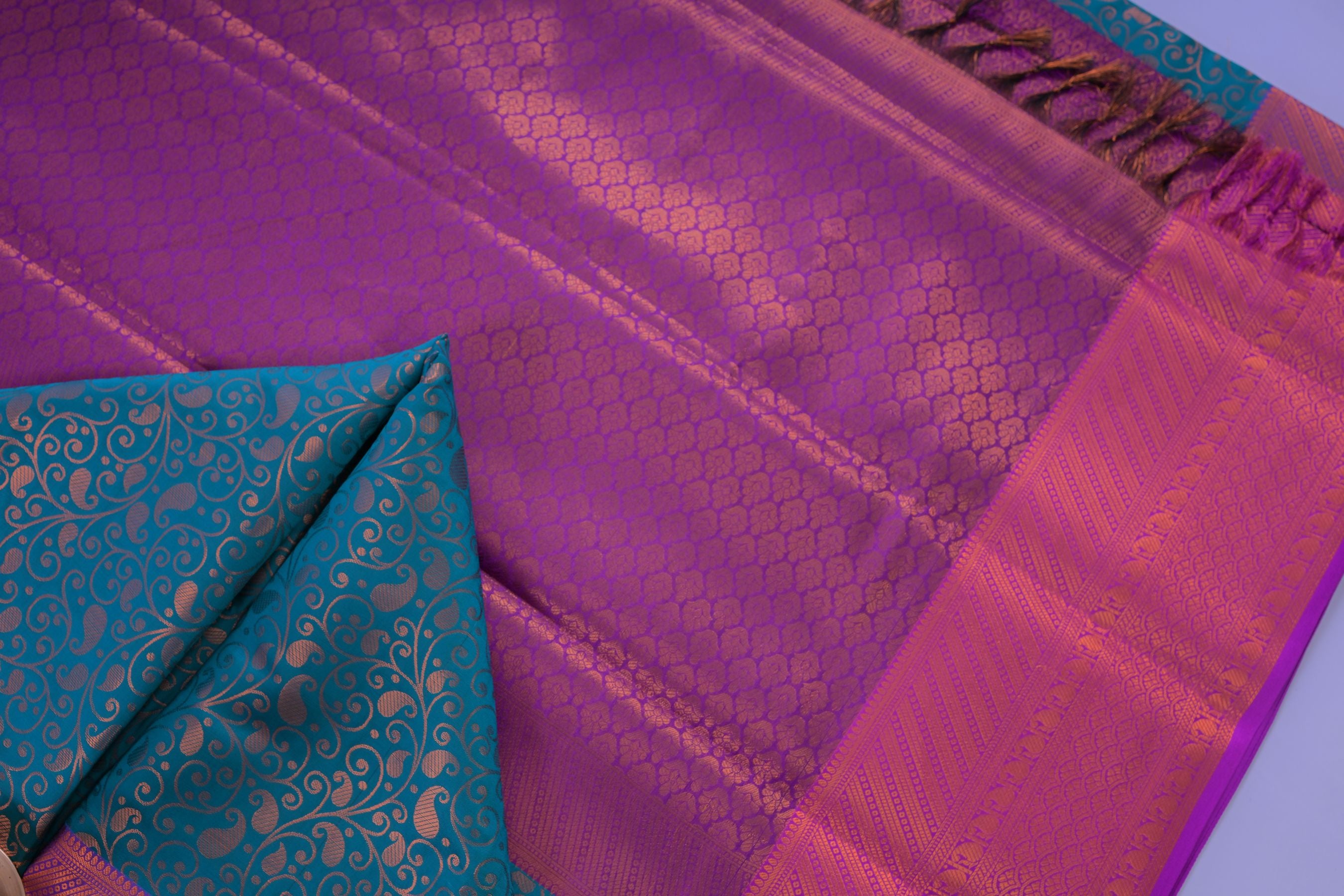 Elegant Semi-Silk Saree with Golden Zari & Mango Leaf Design -JCSFashion Saree JCS Fashions